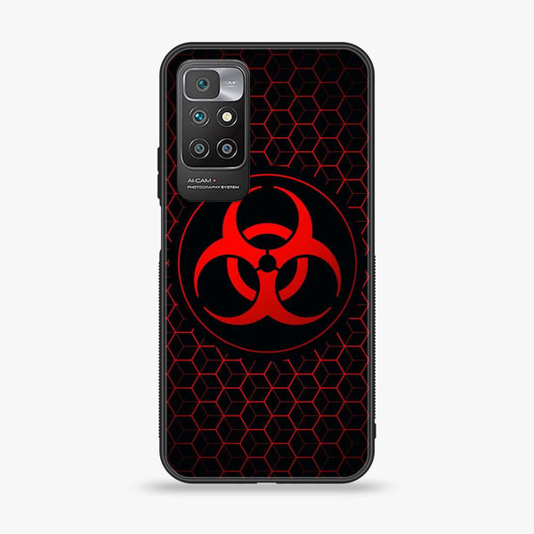 Redmi 10 - Biohazard Sign Design 8  - Soft Bumper shock Proof Glass Case CS-38303