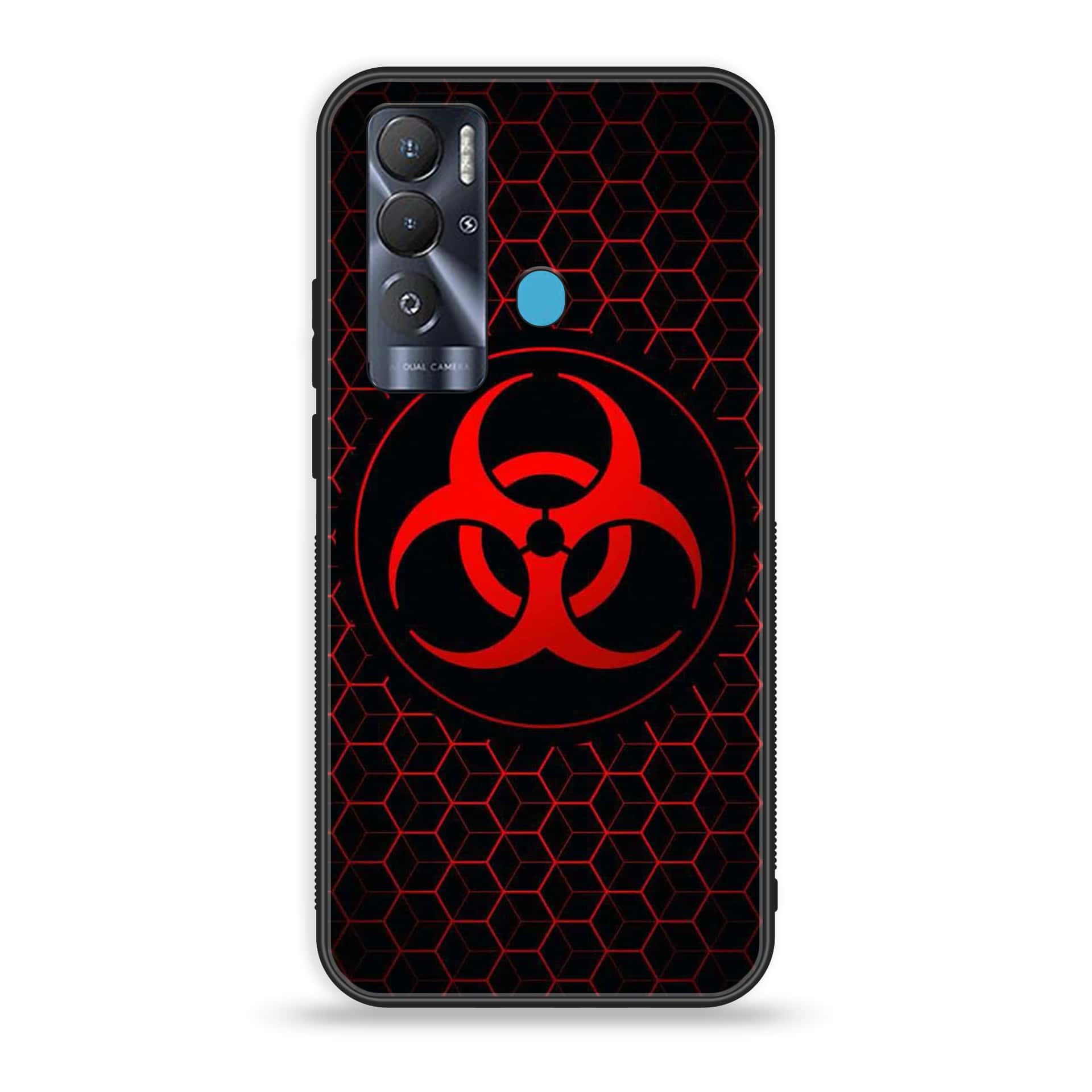 Tecno Pova Neo Biohazard Sign Series Premium Printed Glass soft Bumper shock Proof Case