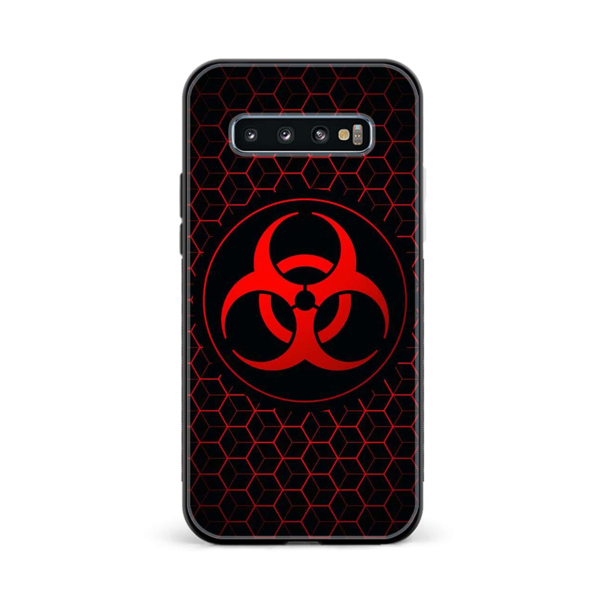 Galaxy S10 Plus - Biohazard Sign Series - Premium Printed Glass soft Bumper shock Proof Case