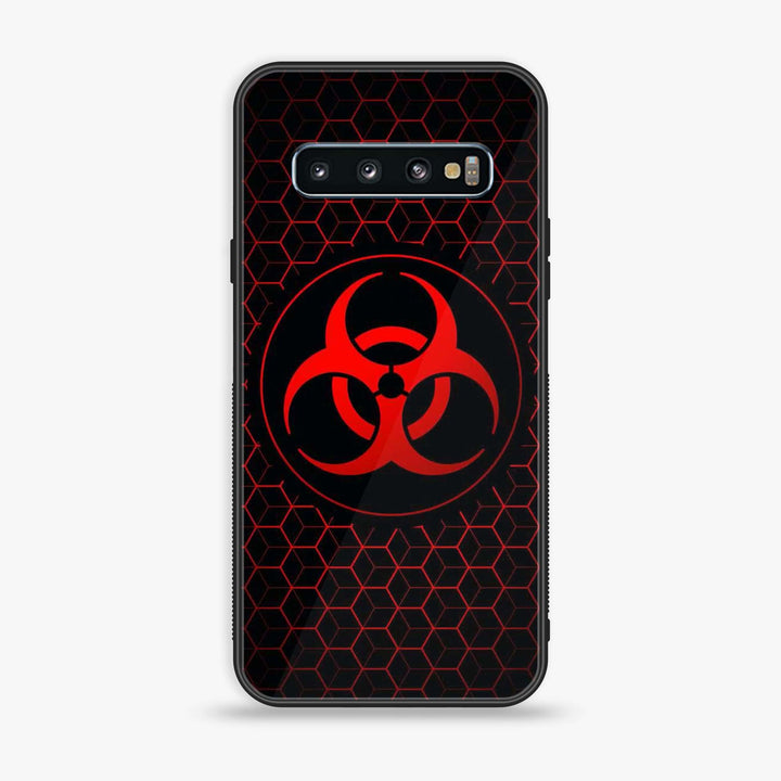 Samsung Galaxy S10 - Biohazard Sign Design 8- Premium Printed Glass soft Bumper shock Proof Case CS-46684