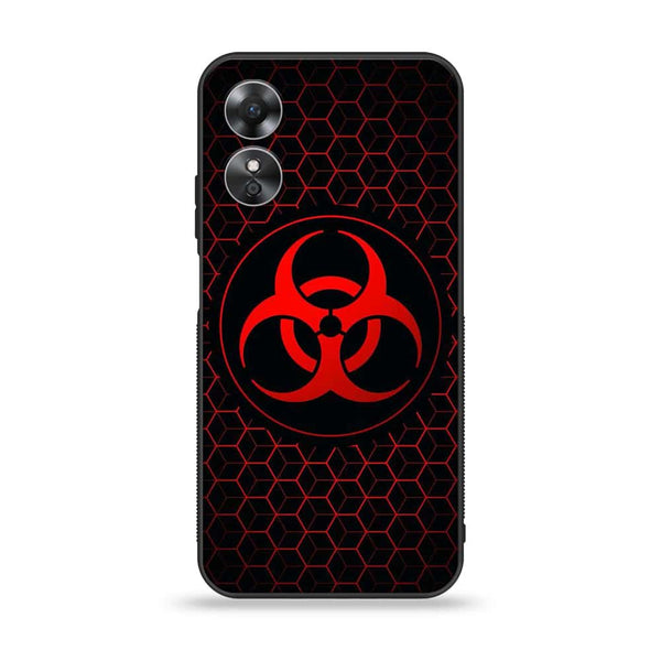 OPPO A17 - Biohazard Sign Design 8- Premium Printed Glass soft Bumper shock Proof Case CS-11095