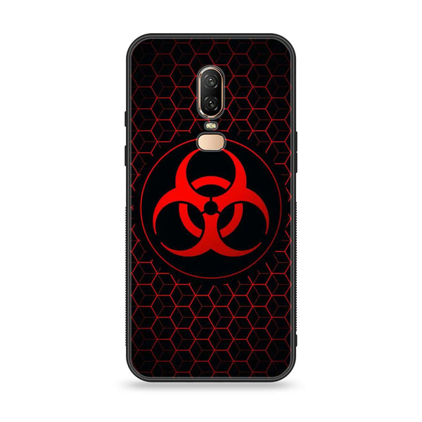 OnePlus 6 - Biohazard Sign Design 8  - Premium Metal Printed soft Bumper Shock Proof Case CS-11401