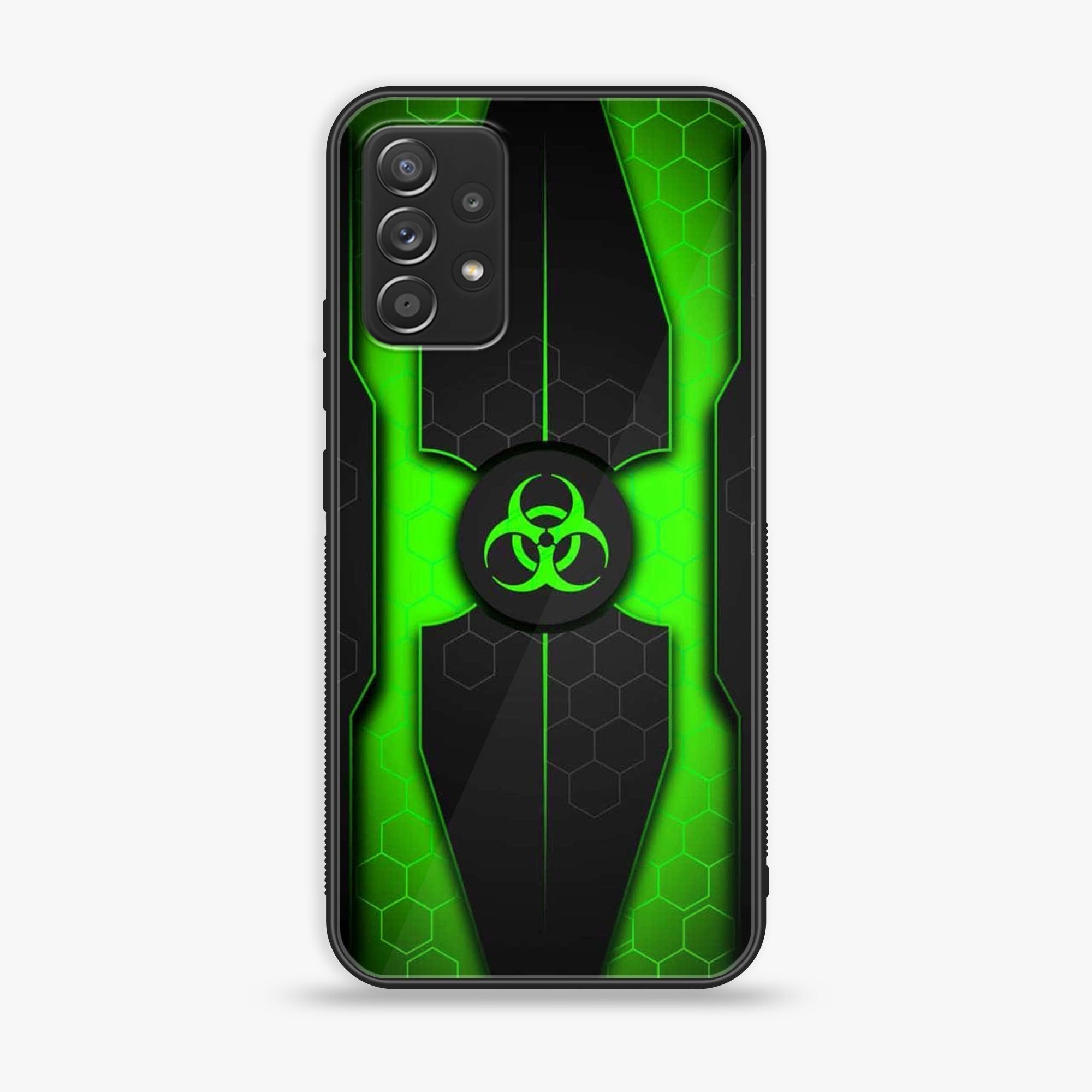 Samsung Galaxy A72 4G -  Biohazard Sign Series - Premium Printed Glass soft Bumper shock Proof Case