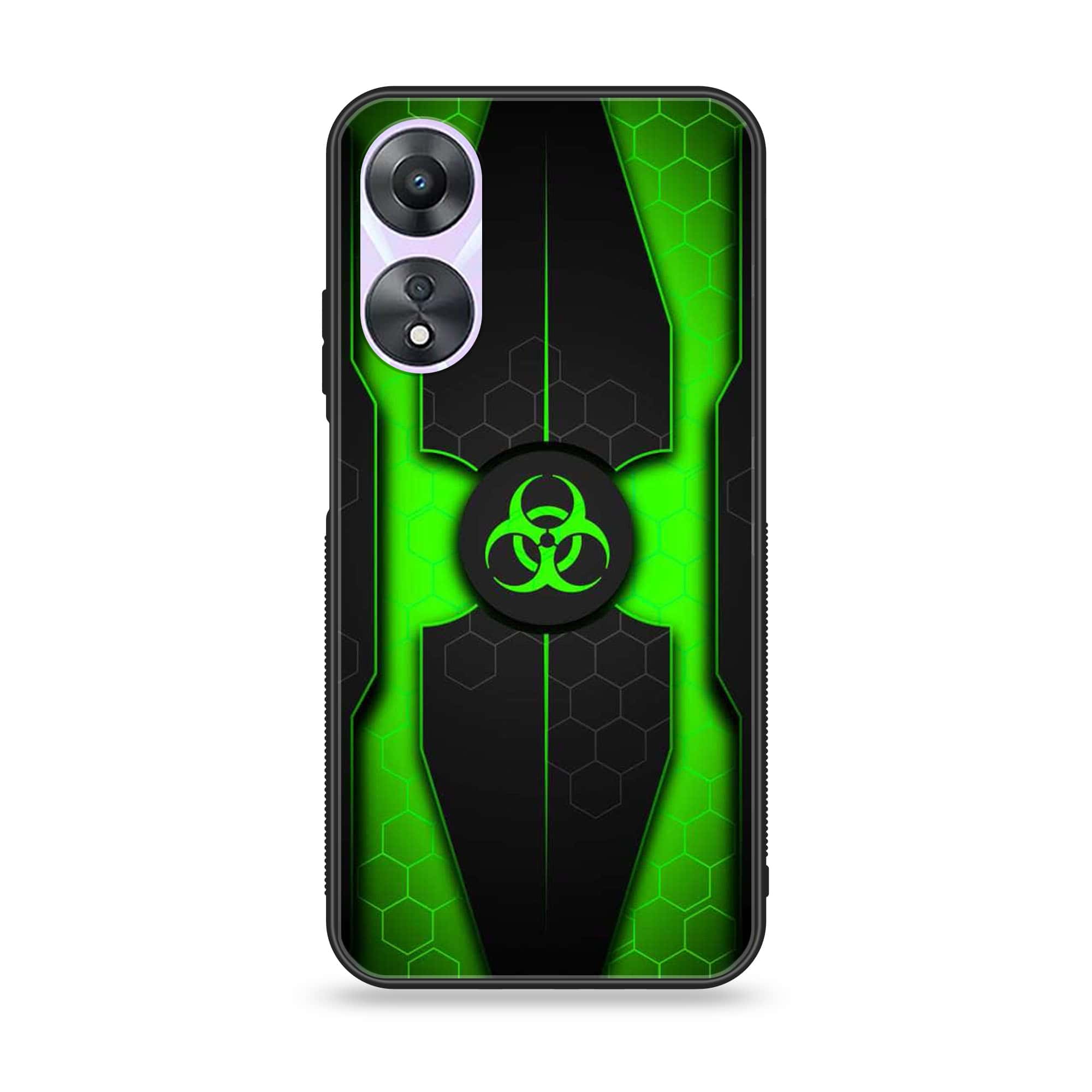 Oppo A78 4G - Biohazard Sign Series - Premium Printed Glass soft Bumper shock Proof Case