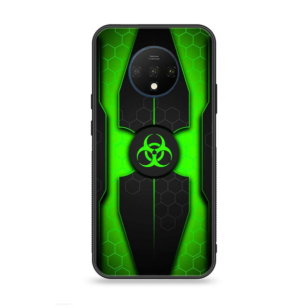 OnePlus 7T - Biohazard Sign Design 3  - Premium Printed Glass soft Bumper shock Proof Case CS-42422