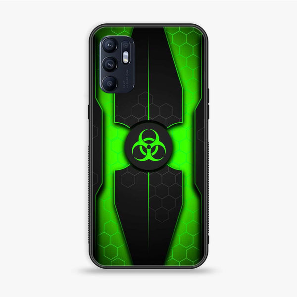 Oppo Reno 6 - Biohazard Sign Design 3 - Premium Printed Glass soft Bumper shock Proof Case CS-15514