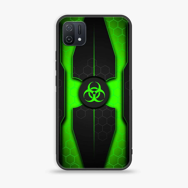 Oppo A16K/ A16e -  Biohazard Sign Design 3 Premium Printed Glass soft Bumper shock Proof Case CS-19815
