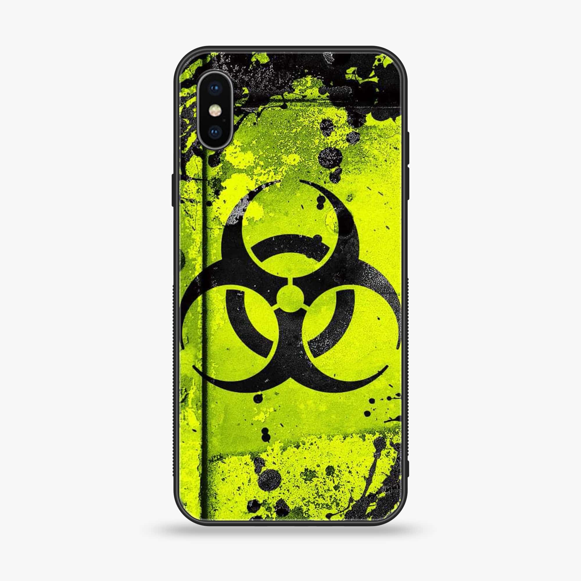 iPhone X/XS- Biohazard Sign - Premium Printed Glass soft Bumper shock Proof Case