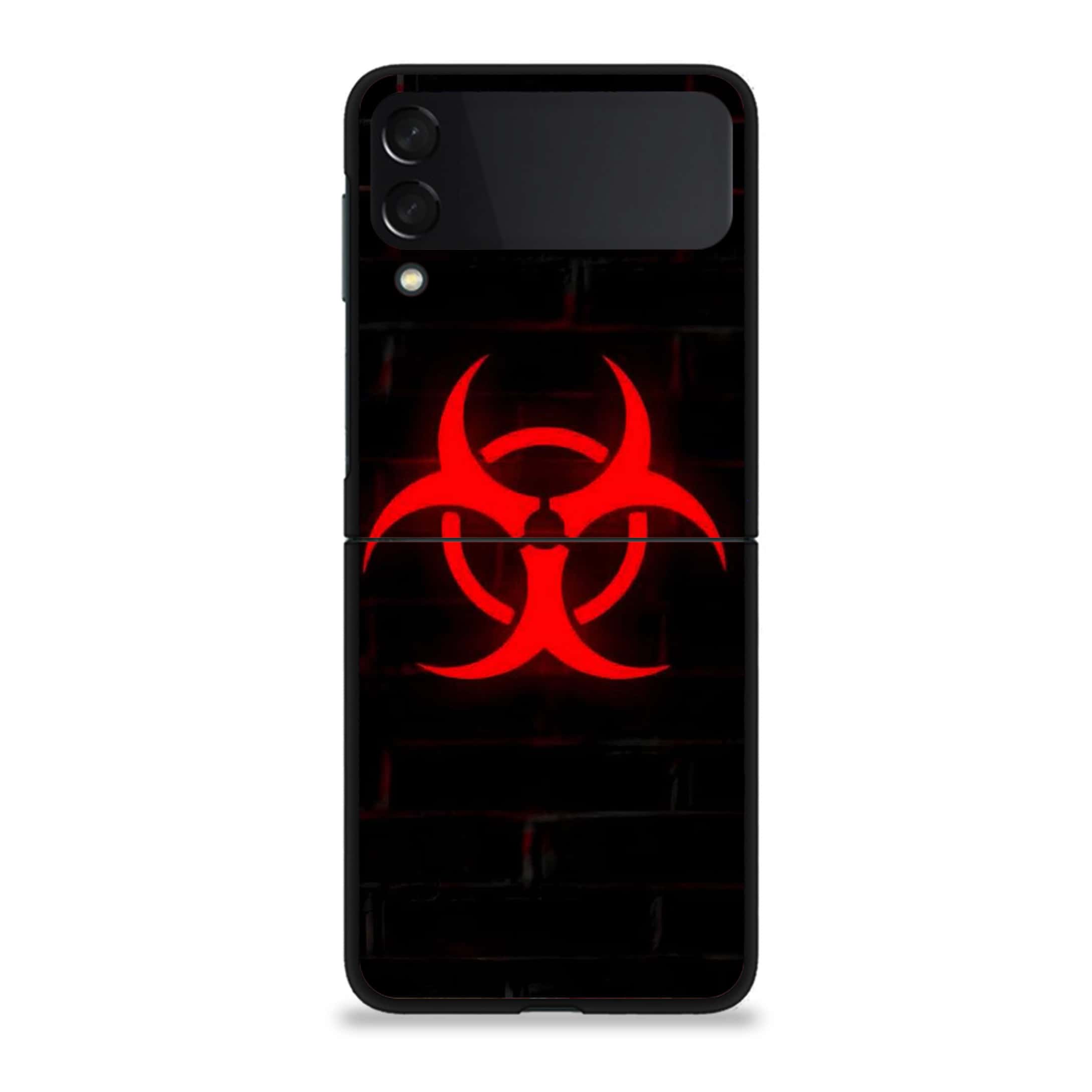 Galaxy Z Flip 3 - Biohazard Sign Series - Premium Printed Glass soft Bumper shock Proof Case