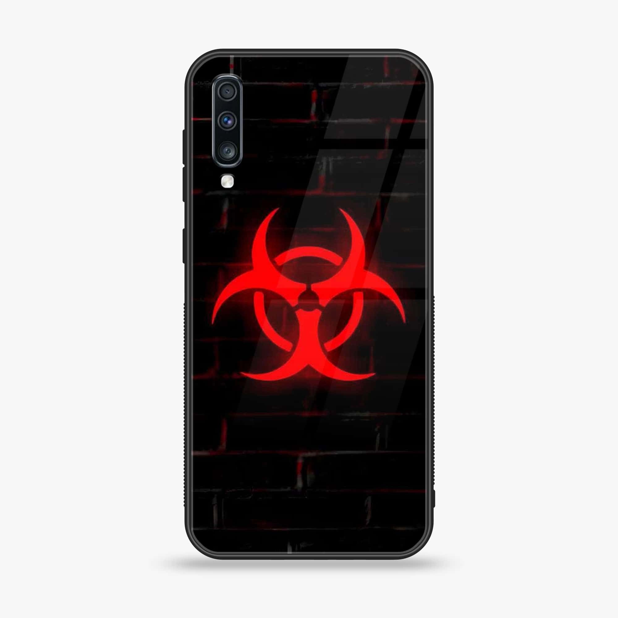 Samsung Galaxy A70 - Biohazard Sign Series - Premium Printed Glass soft Bumper shock Proof Case