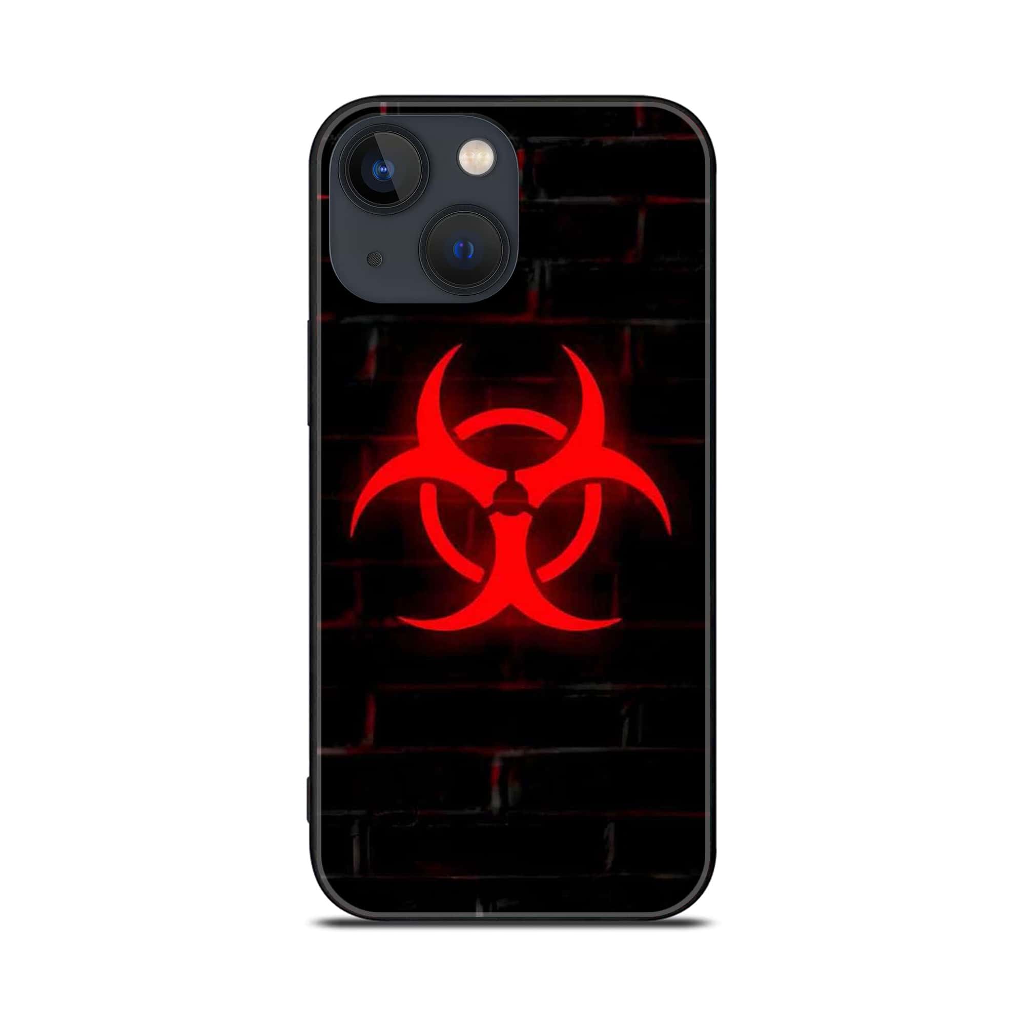 iPhone 14 - Biohazard Sign- Premium Printed Glass soft Bumper shock Proof Case