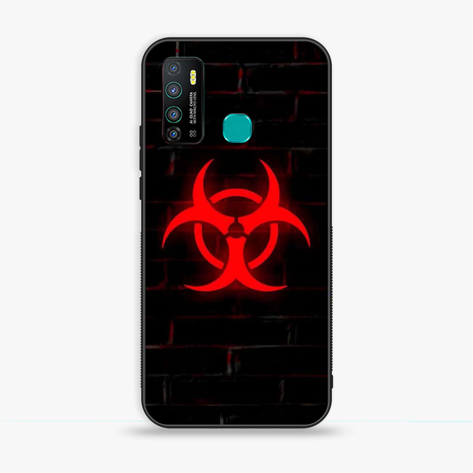 Infinix Hot 9 Play - Biohazard Sign Series - Premium Printed Glass soft Bumper shock Proof Case