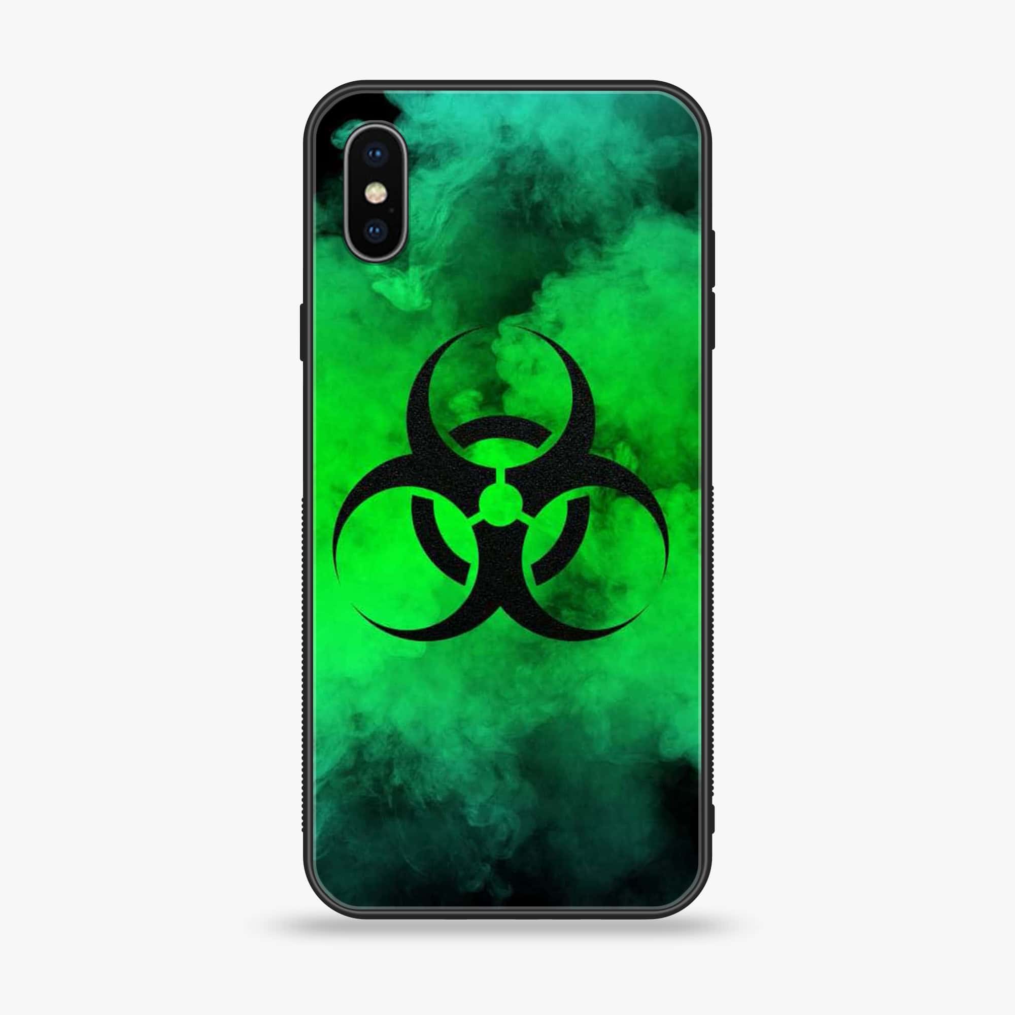 iPhone X/XS- Biohazard Sign - Premium Printed Glass soft Bumper shock Proof Case