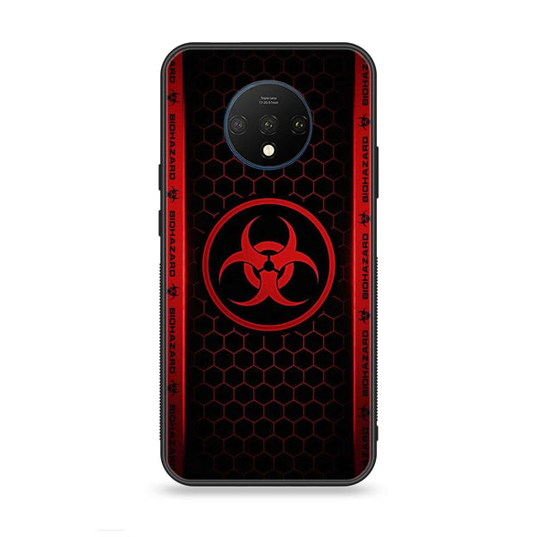 OnePlus 7T - Biohazard Sign Design 5 - Premium Printed Glass soft Bumper shock Proof Case CS-9673