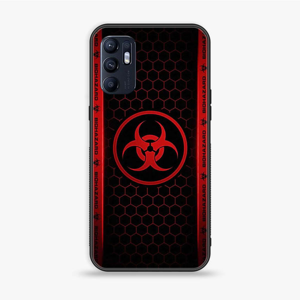 Oppo Reno 6 - Biohazard Sign Design 5 - Premium Printed Glass soft Bumper shock Proof Case CS-17297