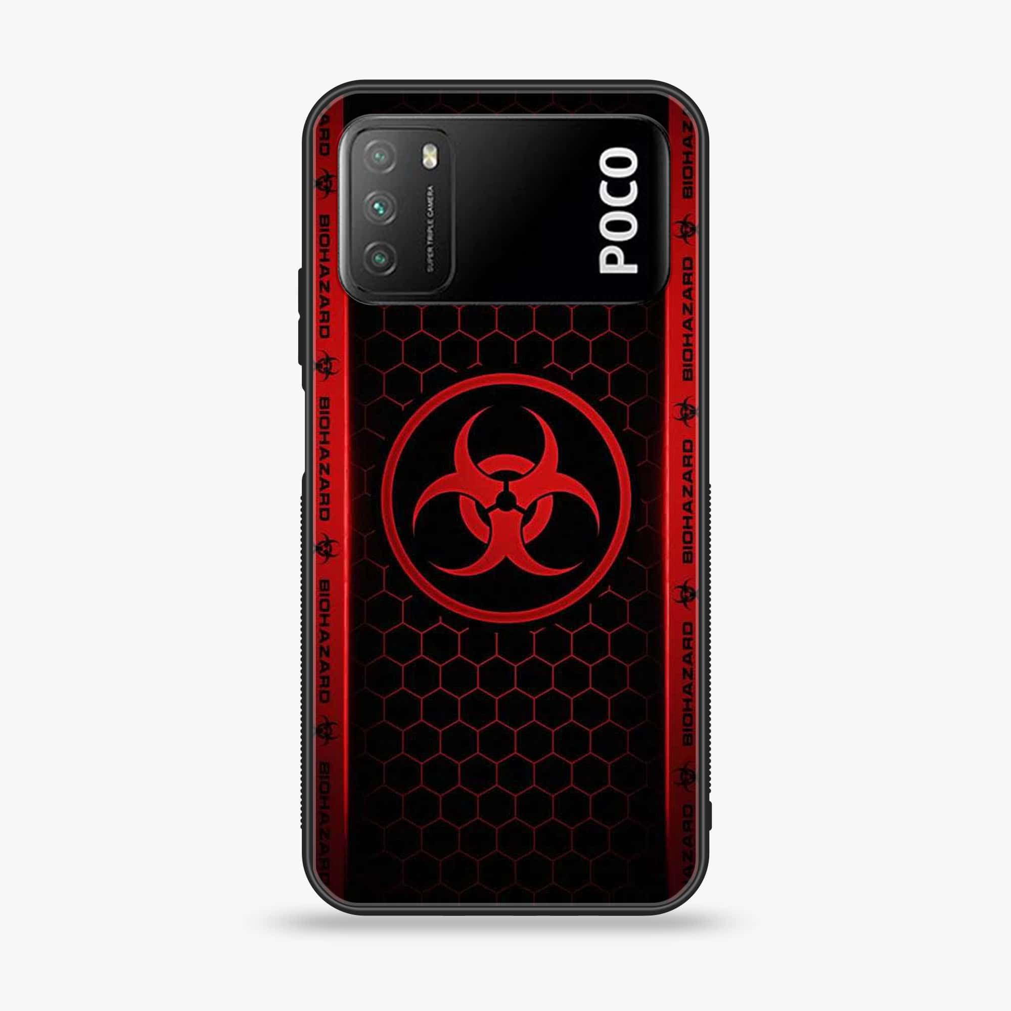 Xiaomi Poco M3 - Biohazard Sign Series - Premium Printed Glass soft Bumper shock Proof Case