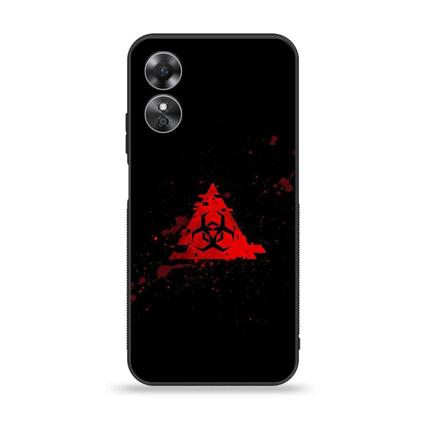 OPPO A17 - Biohazard Sign Design 4- Premium Printed Glass soft Bumper shock Proof Case CS-11846