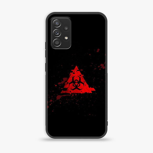 Samsung Galaxy A72 4G -  Biohazard Sign Design 10 - Premium Printed Glass soft Bumper shock Proof Case CS-40481