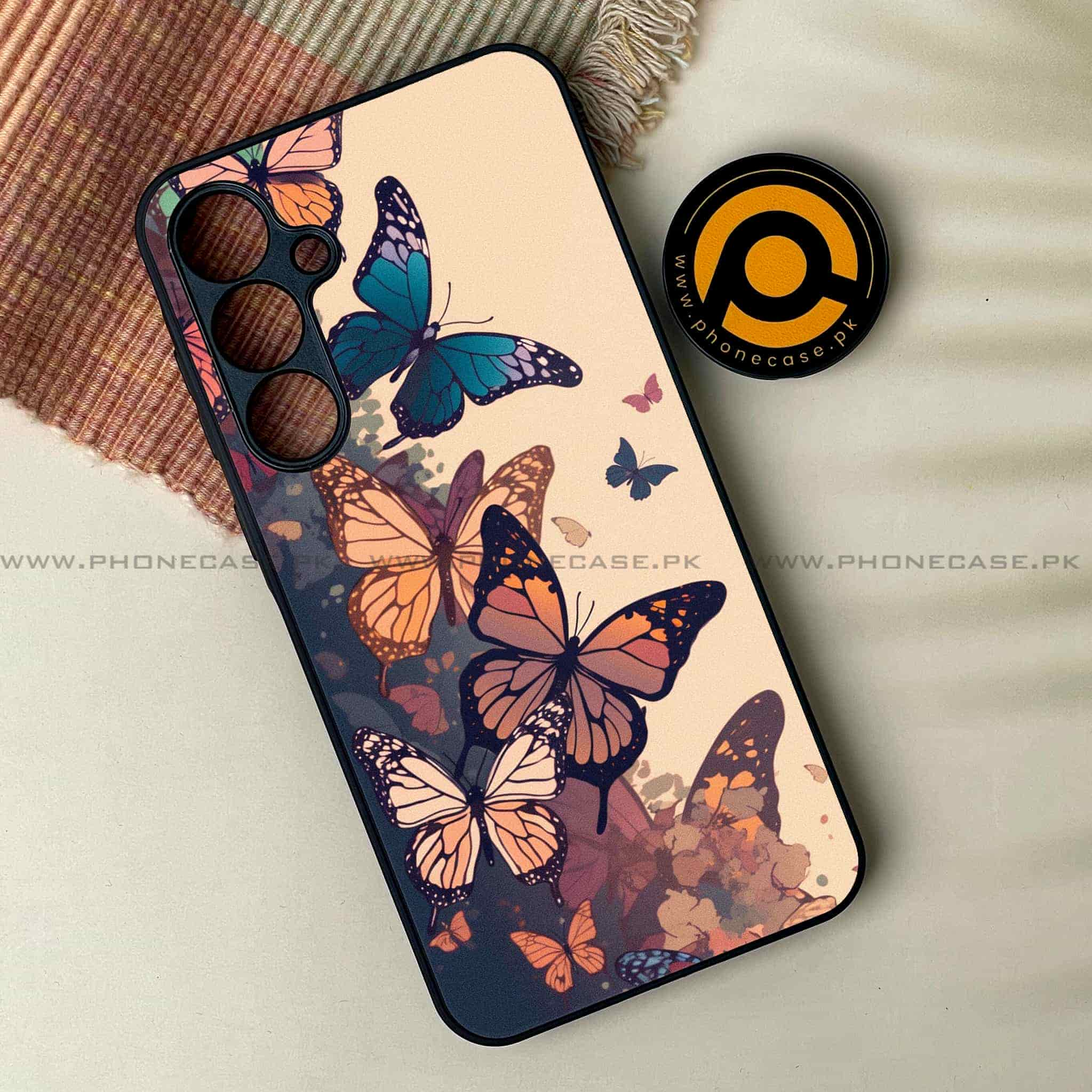 Butterflies Design- Premium Printed Metal soft Bumper shock Proof Case All Models