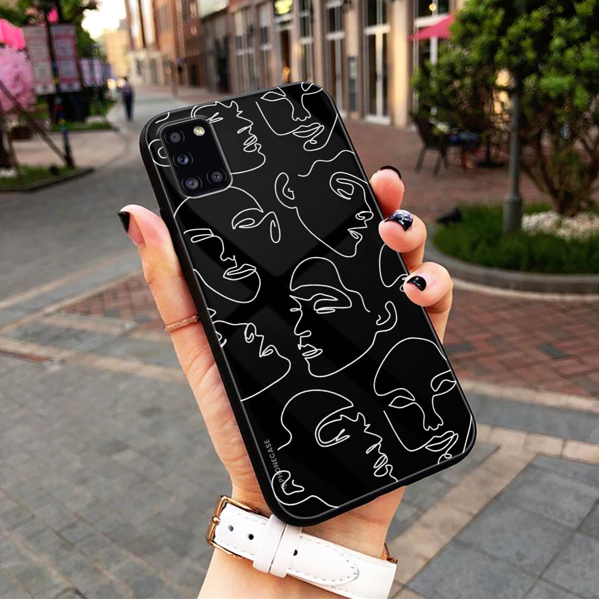 Girls Line Art  - HQ Ultra Shine Premium Metal Phone Case All Models