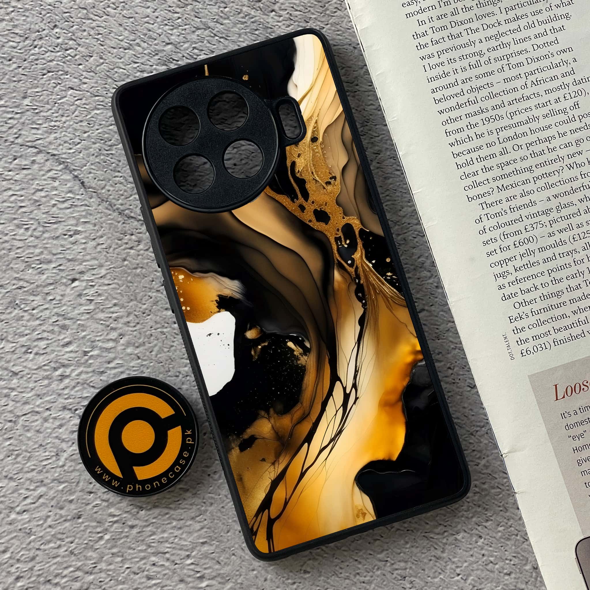 Tecno Spark 20 pro plus - Liquid Marble 2.0 Series - Premium Printed Glass soft Bumper shock Proof Case