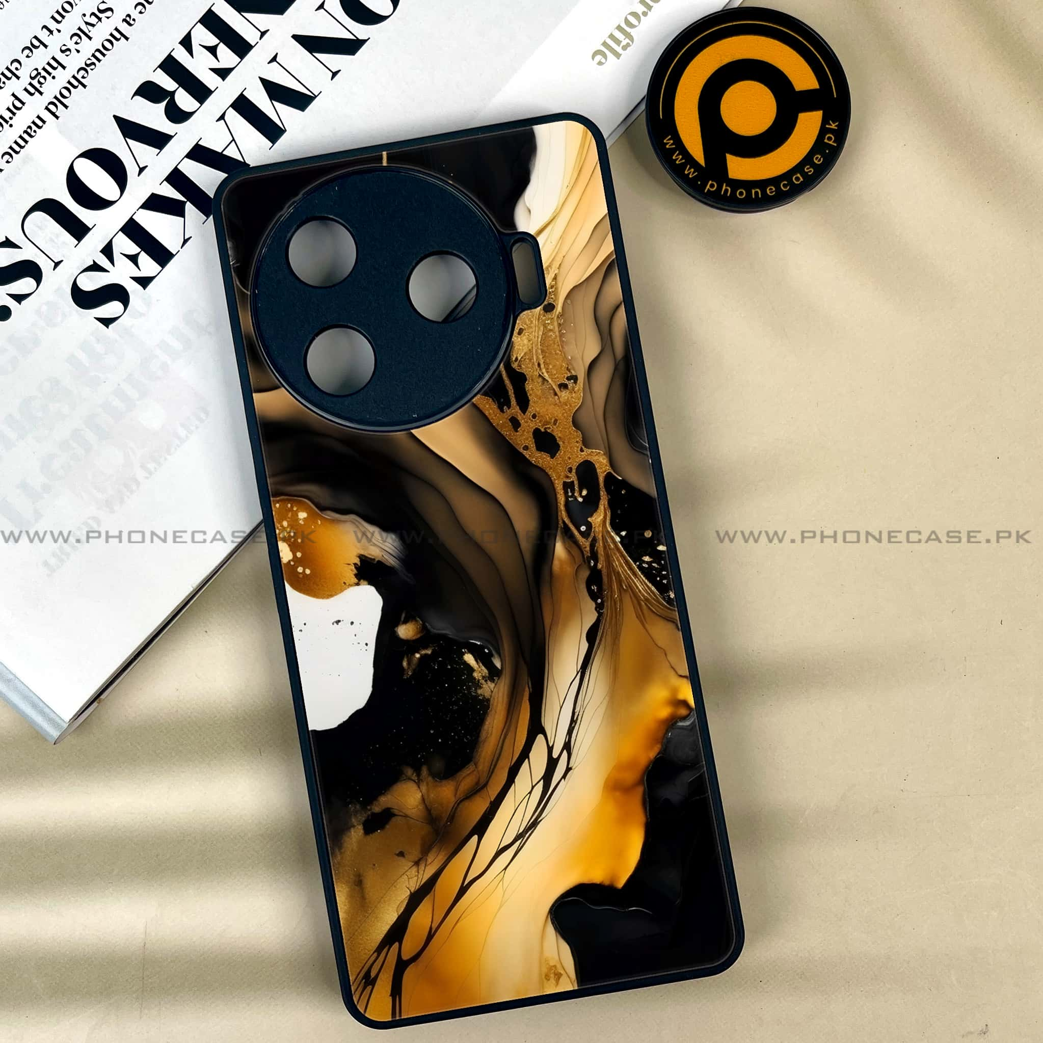 Tecno Camon 30 Pro - Liquid Marble 2.0 Series - Premium Printed Glass soft Bumper shock Proof Case