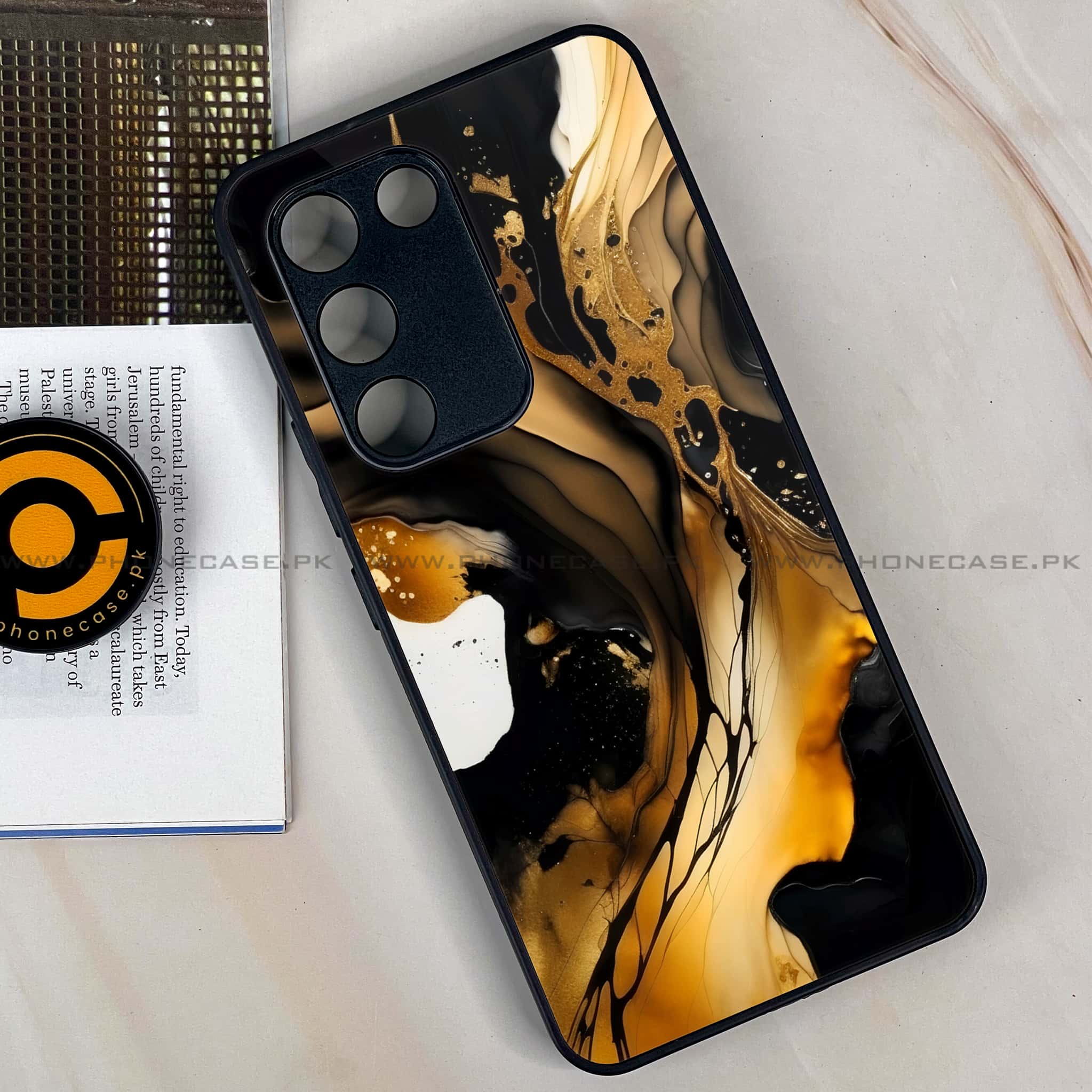 Vivo Y200e - Liquid Marble 2.0 Series - Premium Metal Printed soft Bumper shock Proof Case