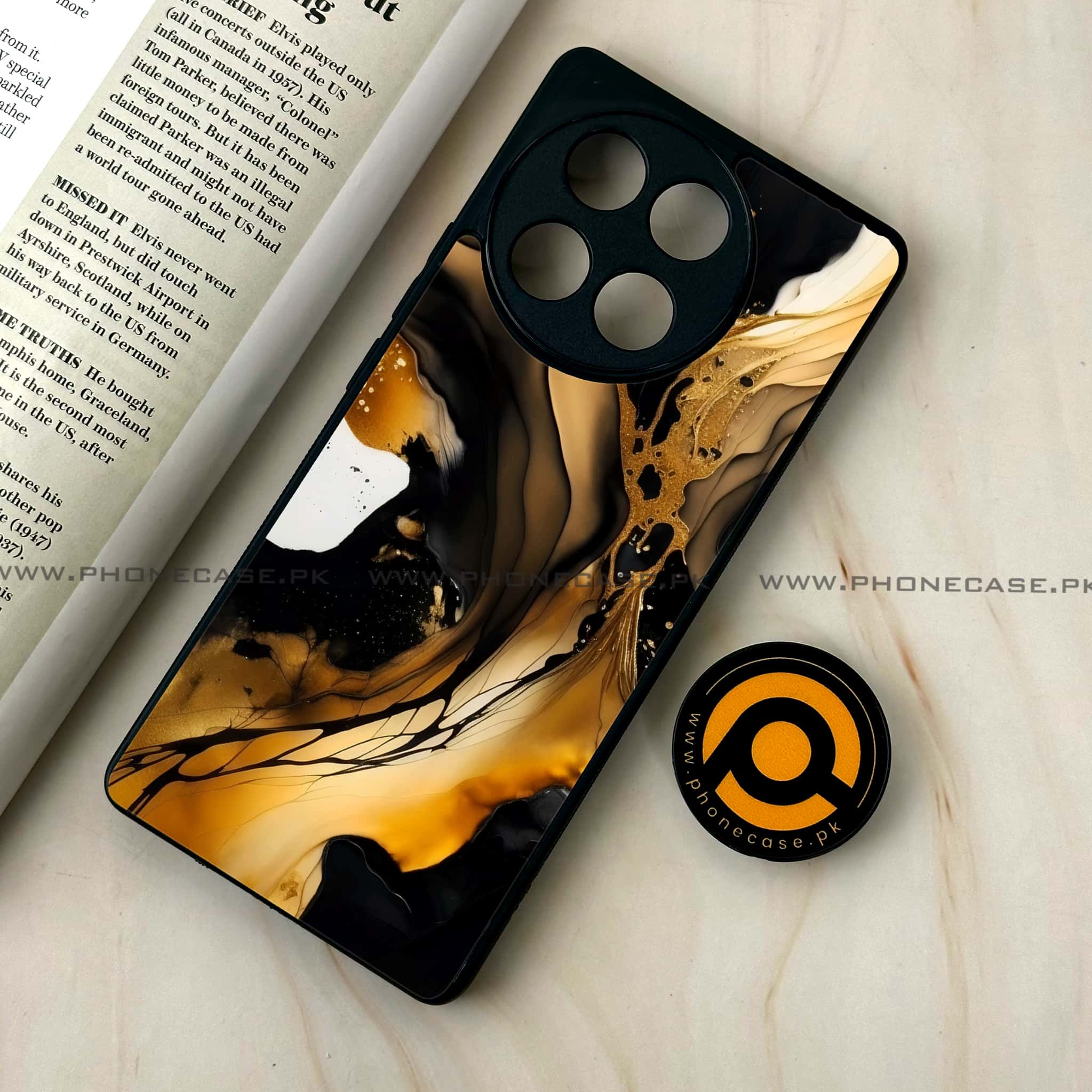 Tecno Camon 30s - Liquid Marble 2.0 Series - Premium Metal Printed soft Bumper shock Proof Case