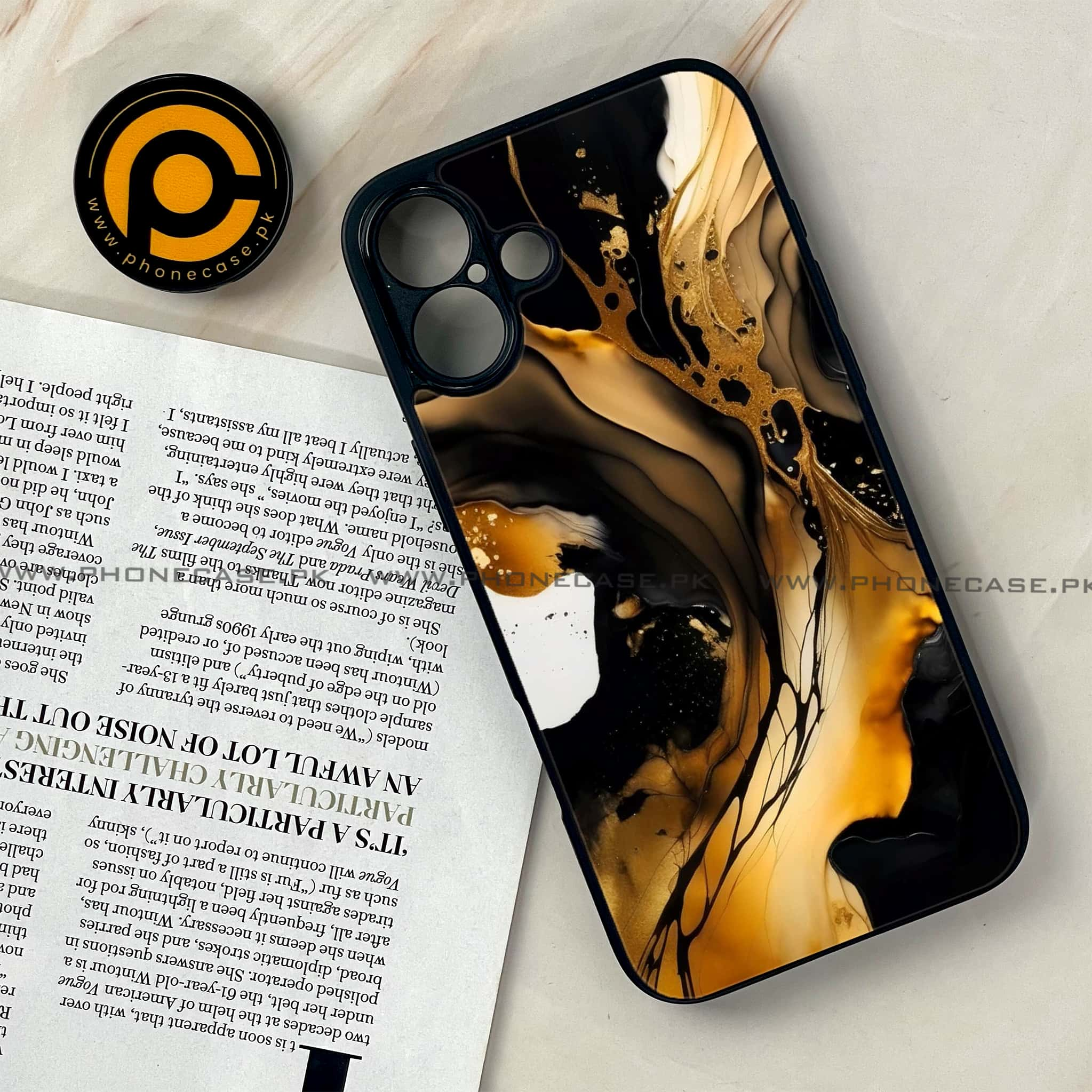 iPhone 16 - Liquid Marble 2.0 Series - Premium Printed Glass soft Bumper shock Proof Case