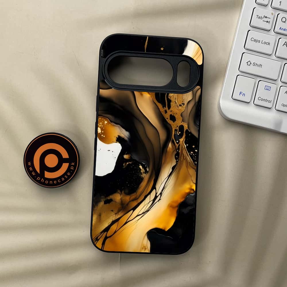Google Pixel 10  - Liquid Marble 2.0 Series - Premium Metal Printed soft Bumper Shockof Case