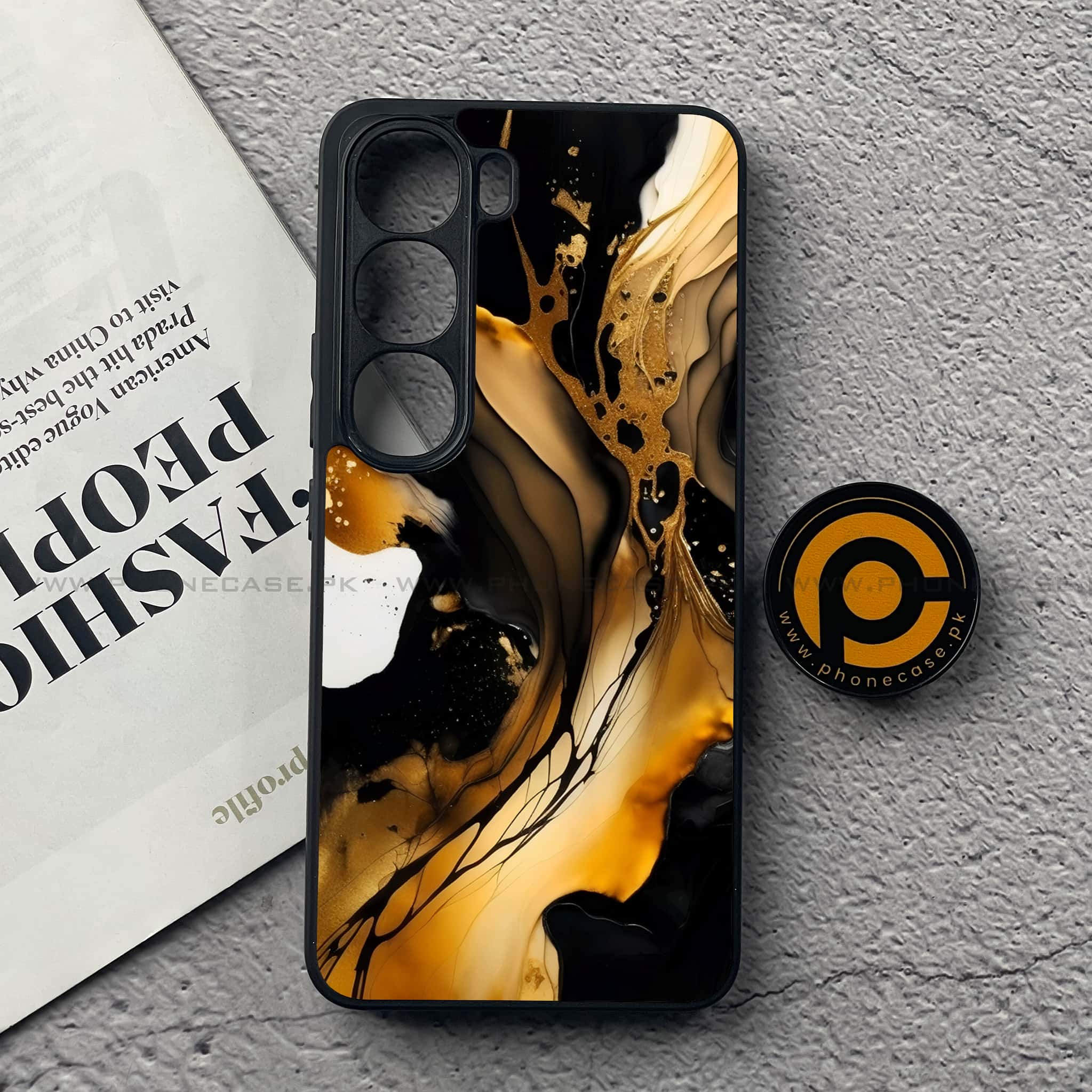 Vivo V40 Lite (IDN) - Liquid Marble 2.0 Series - Premium Metal Printed soft Bumper Shock Proof Case