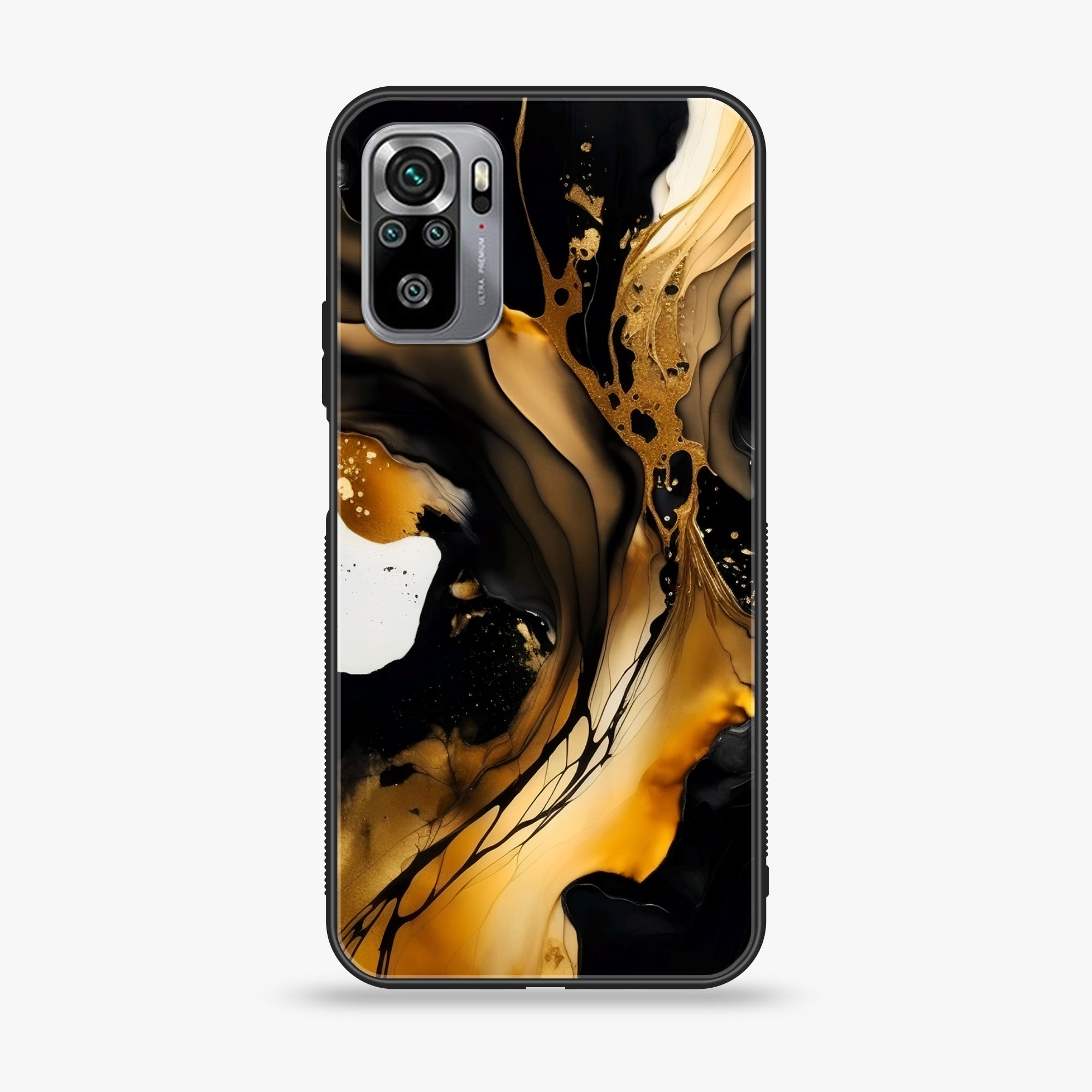 Xiaomi Redmi Note 10S- Liquid Marble 2.0 Series - Premium Printed Glass soft Bumper shock Proof Case