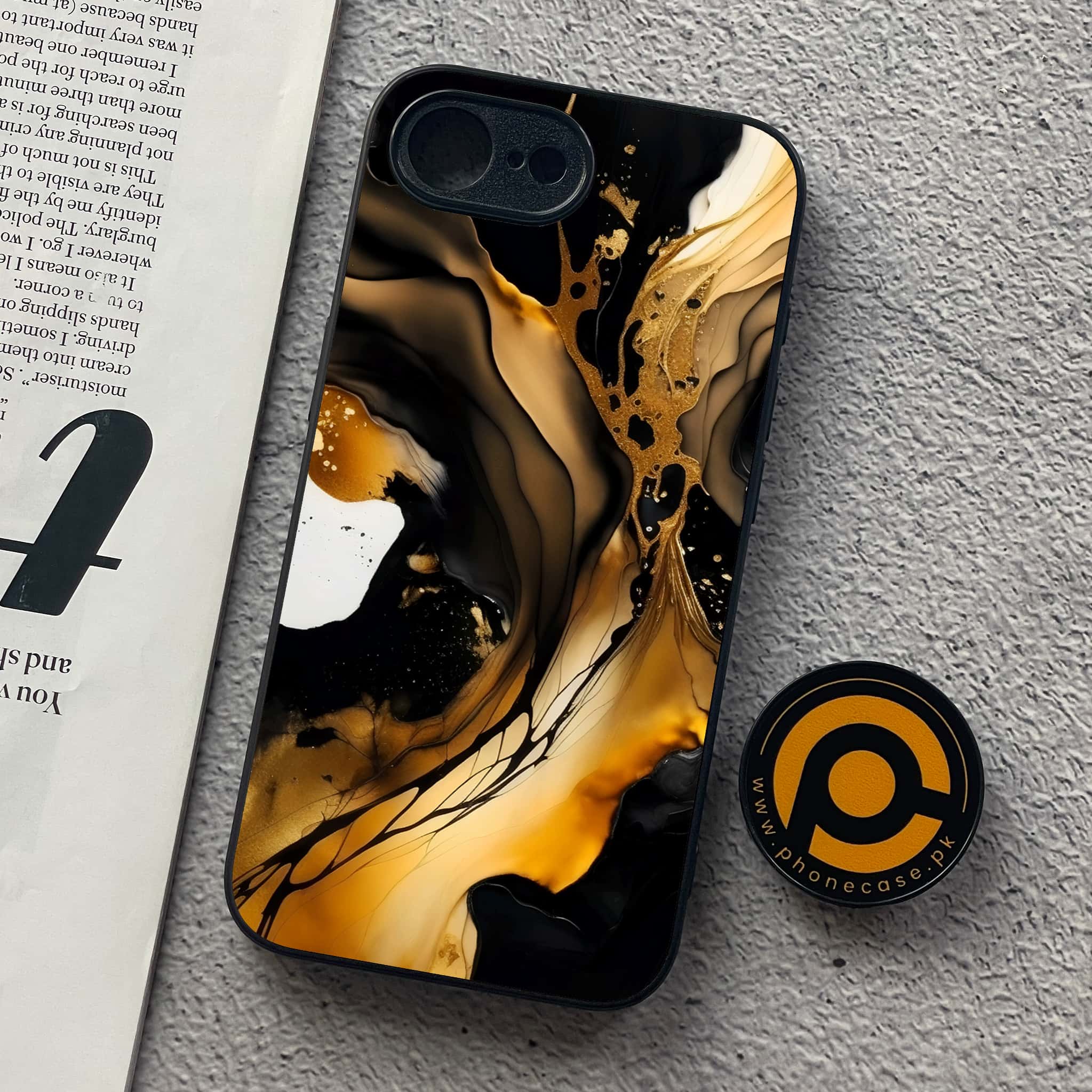 iPhone 16e - Liquid Marble 2.0 Series - Premium Metal  Printed soft Bumper shock Proof Case