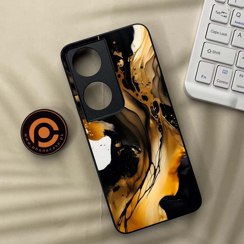 Honor X7b - Liquid Marble 2.0 Series - Premium Metal  Printed soft Bumper shock Proof Case
