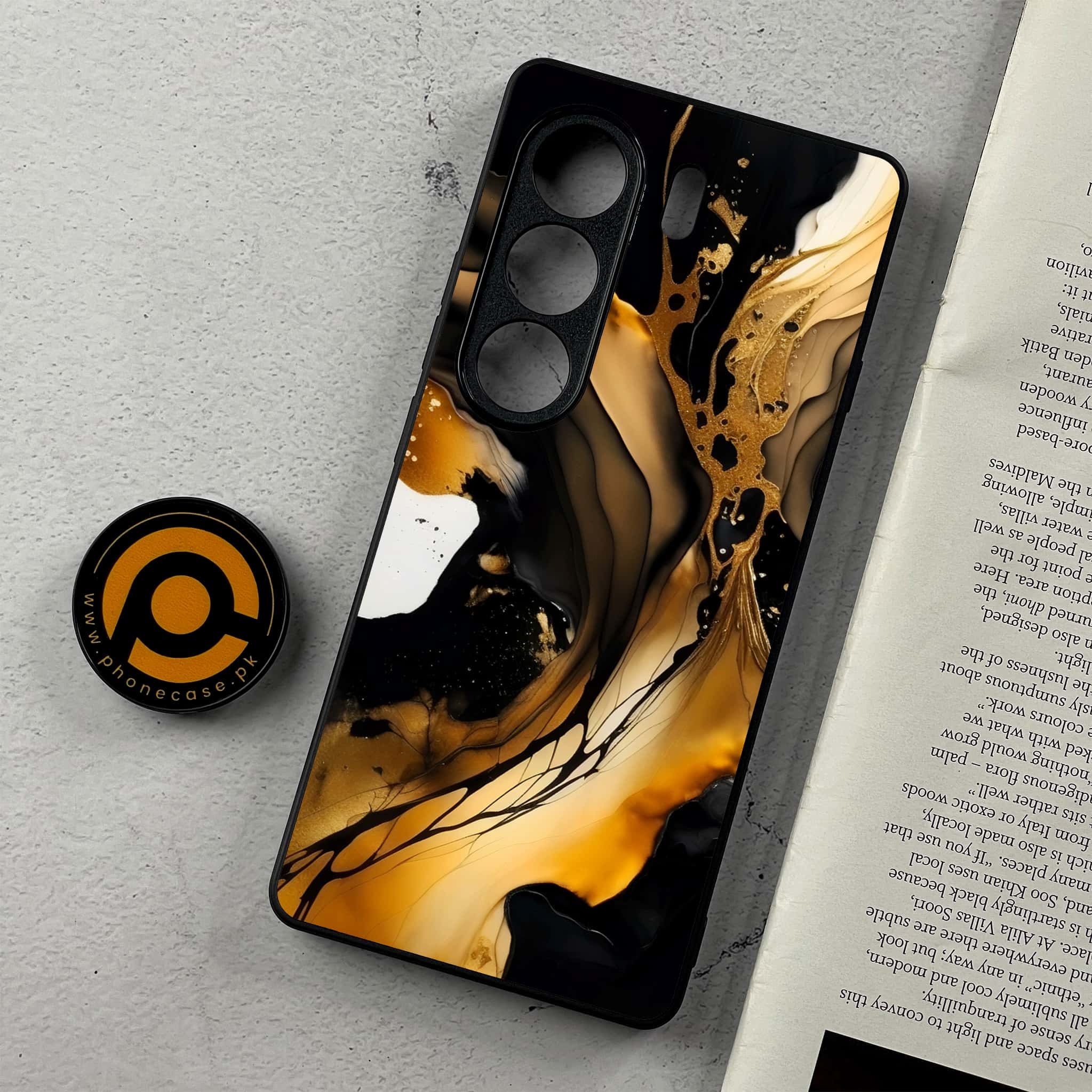 Tecno Camon 40 Pro - Liquid Marble 2.0 Series - Premium Metal Printed Soft Bumper Shockproof Case