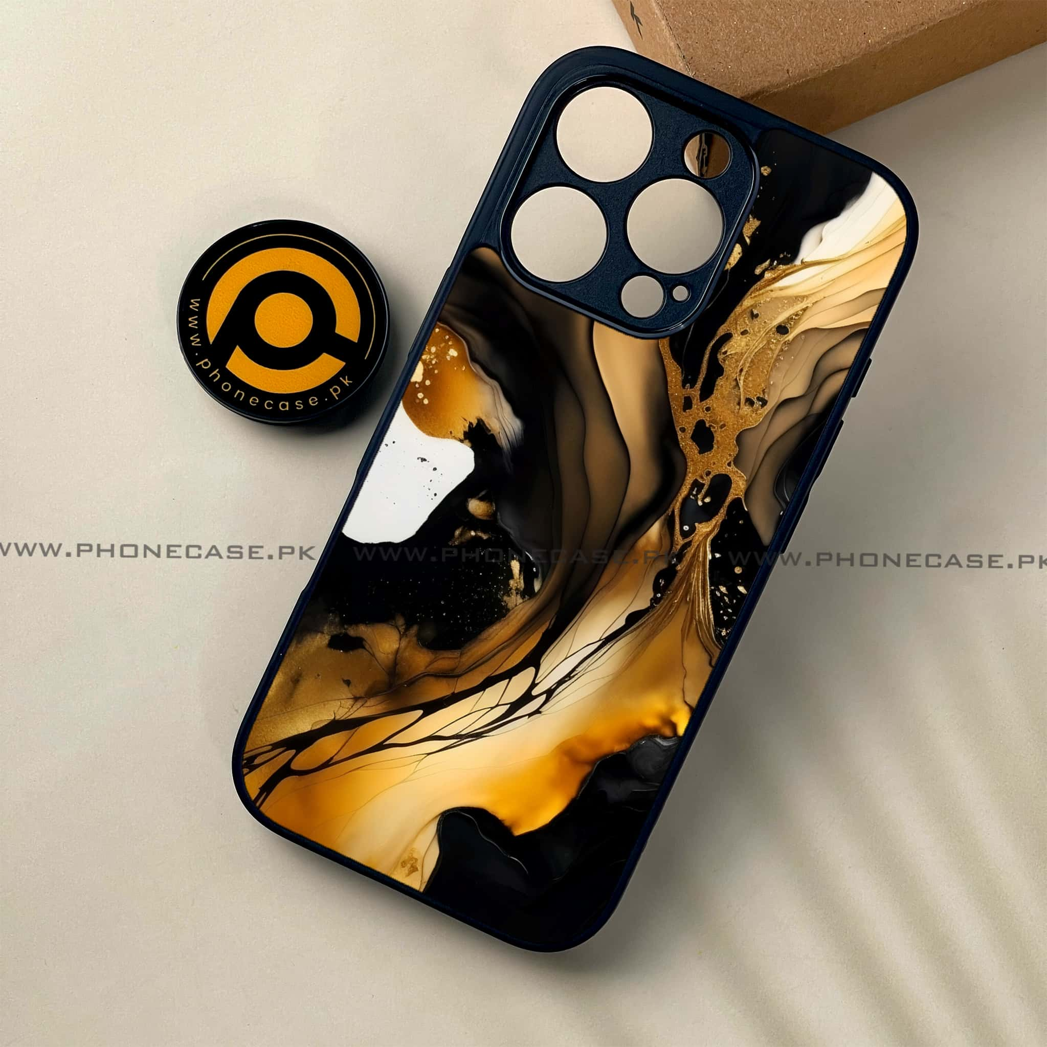 iPhone 16 Pro - Liquid Marble 2.0 Series - Premium Printed Glass soft Bumper shock Proof Case