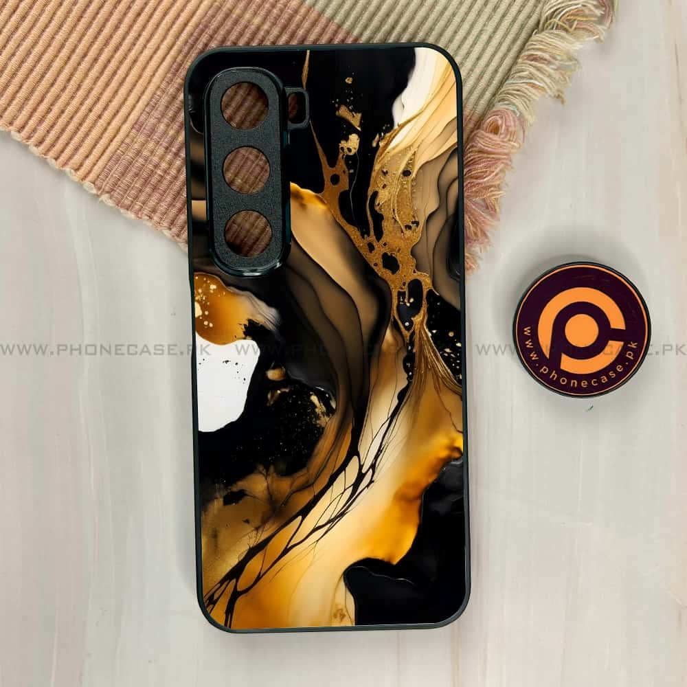 Infinix Hot 60i - Liquid Marble 2.0 Series - Premium Metal Printed soft Bumper shock Proof Case