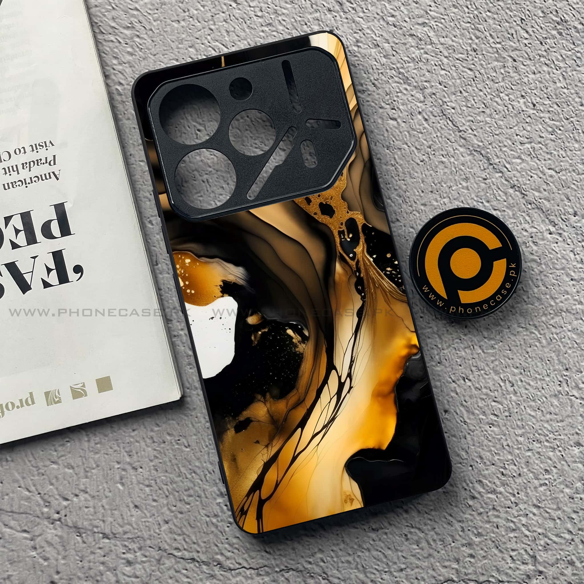 Tecno Pova 6 Pro - Liquid Marble 2.0 Series - Premium Printed Glass soft Bumper shock Proof Case