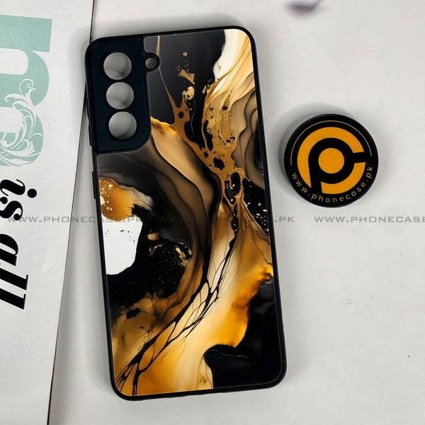 Samsung Galaxy S21 - Liquid Marble 2.0  Design 4  - Premium Metal  Printed soft Bumper shock Proof Case CS-28026