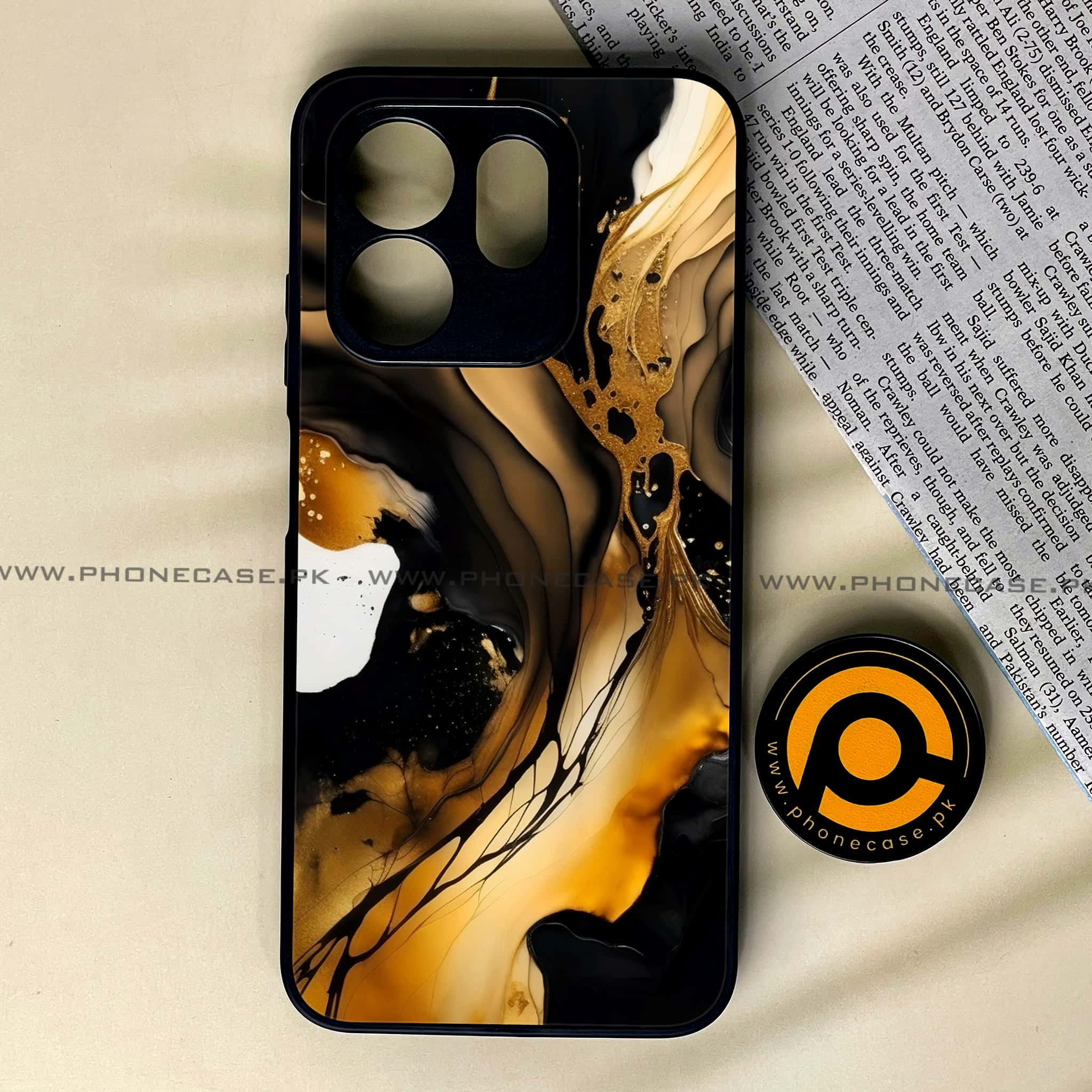 Infinix Hot 50i - Liquid Marble 2.0 Series - Premium Metal Printed soft Bumper shock Proof Case