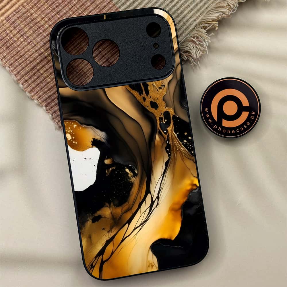 iPhone 17 Pro Max - Liquid Marble 2.0 Series - Premium Metal Printed soft Bumper shock Proof Case