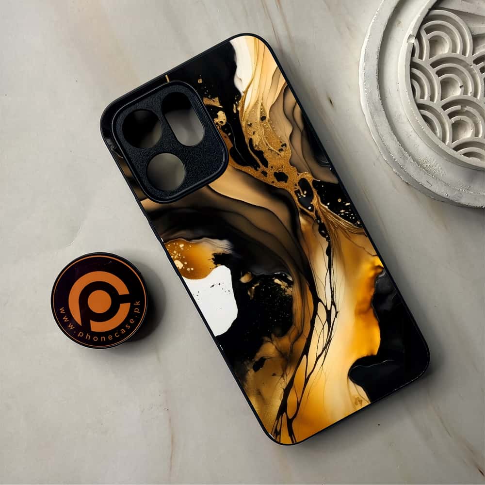Oppo Reno 14F - Liquid Marble 2.0 Series - Premium Metal Printed Soft Bumper Shockproof Case