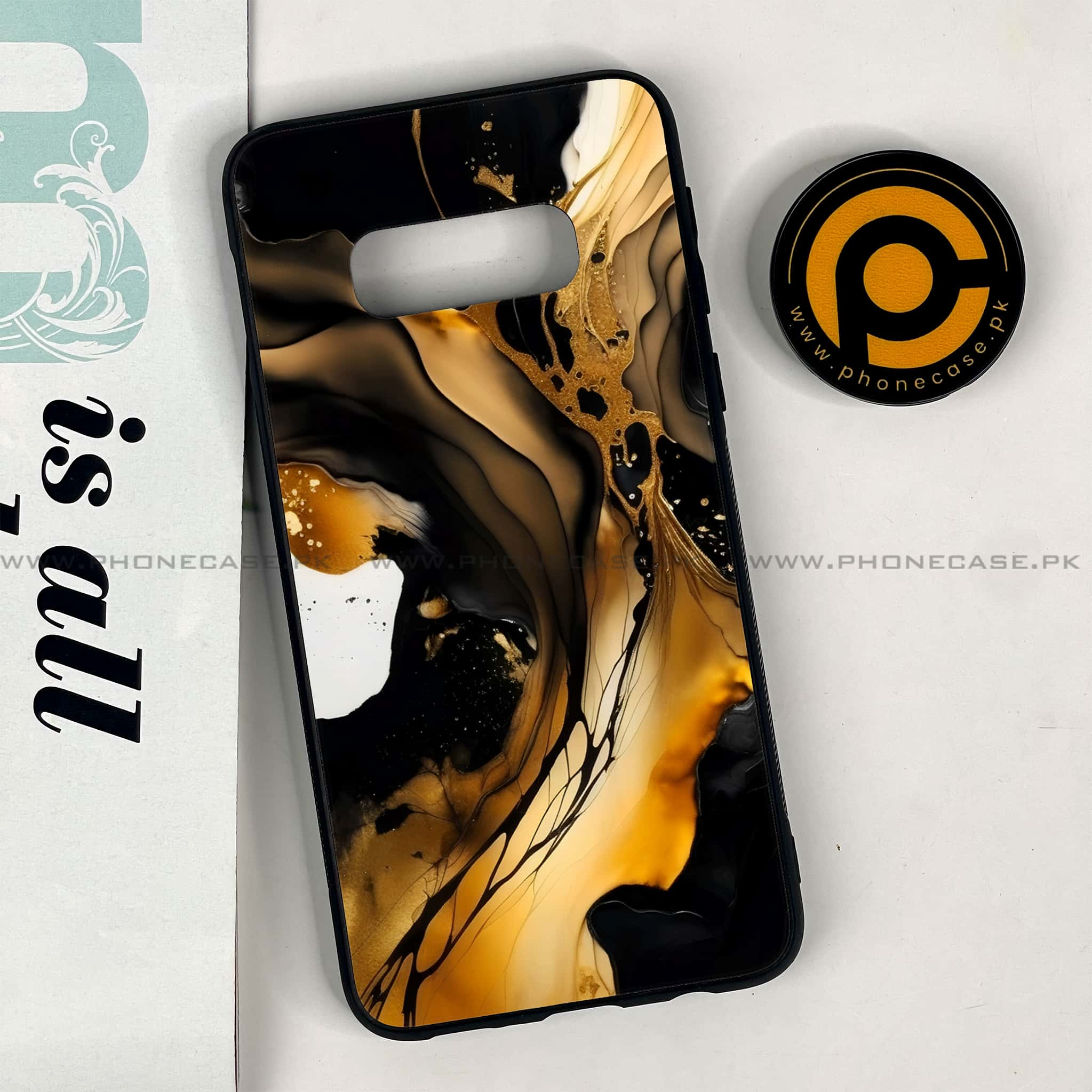 Galaxy S10e - Liquid Marble 2.0 Series - Premium Printed Glass soft Bumper shock Proof Case