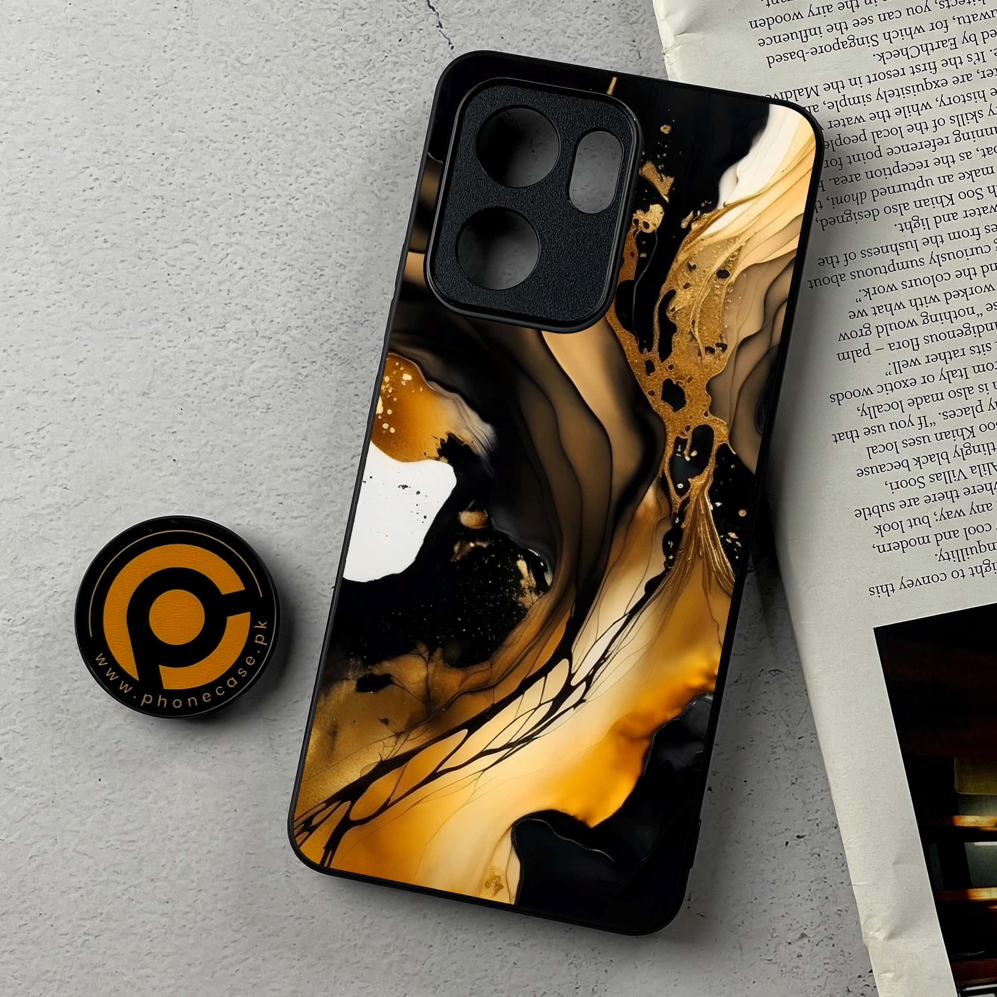Oppo Reno 13F - Liquid Marble 2.0 Series - Premium Metal Printed Soft Bumper Shockproof Case