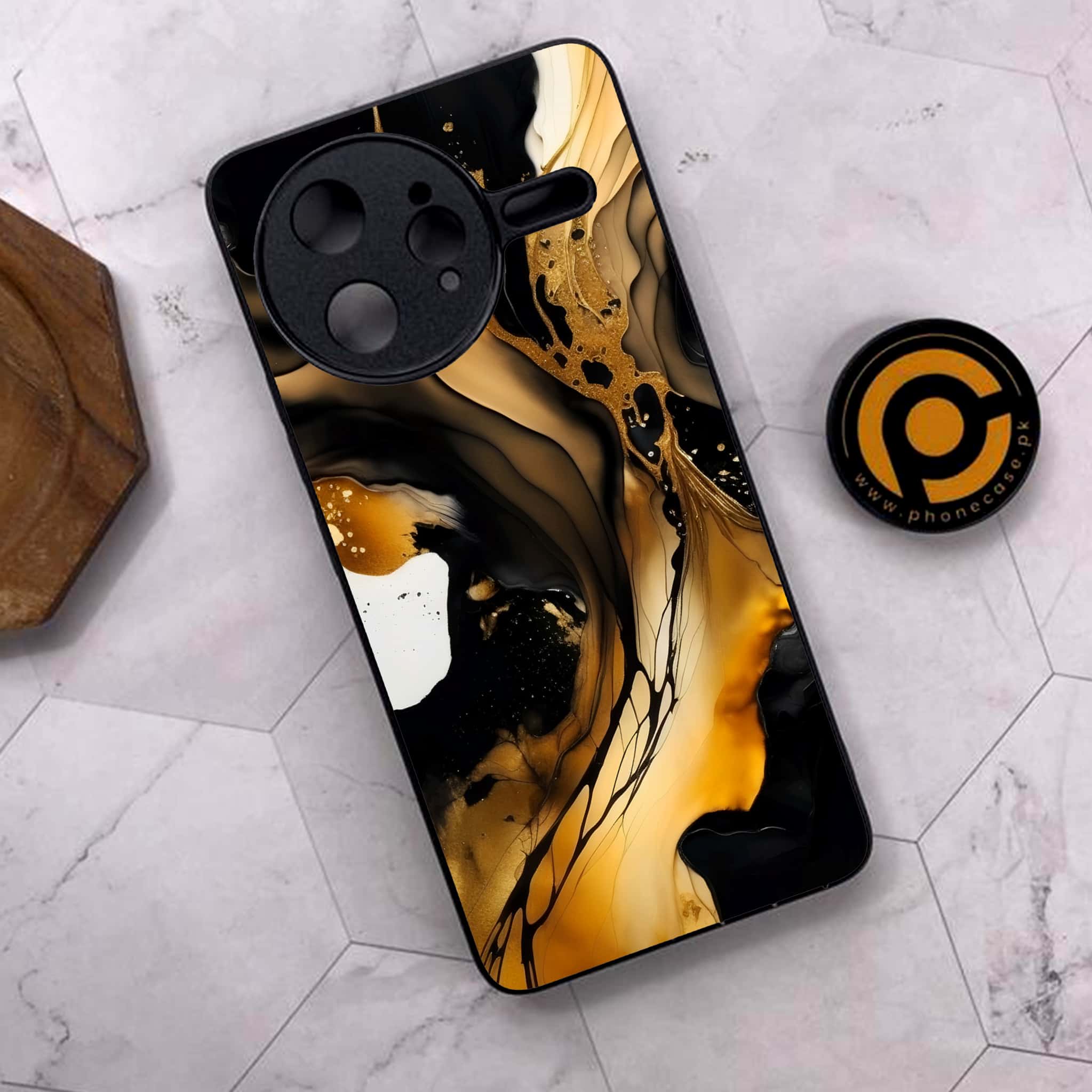 Xiaomi Poco F7 Ultra 5G - Liquid Marble 2.0 Series - Premium Metal Printed soft Bumper shock Proof Case