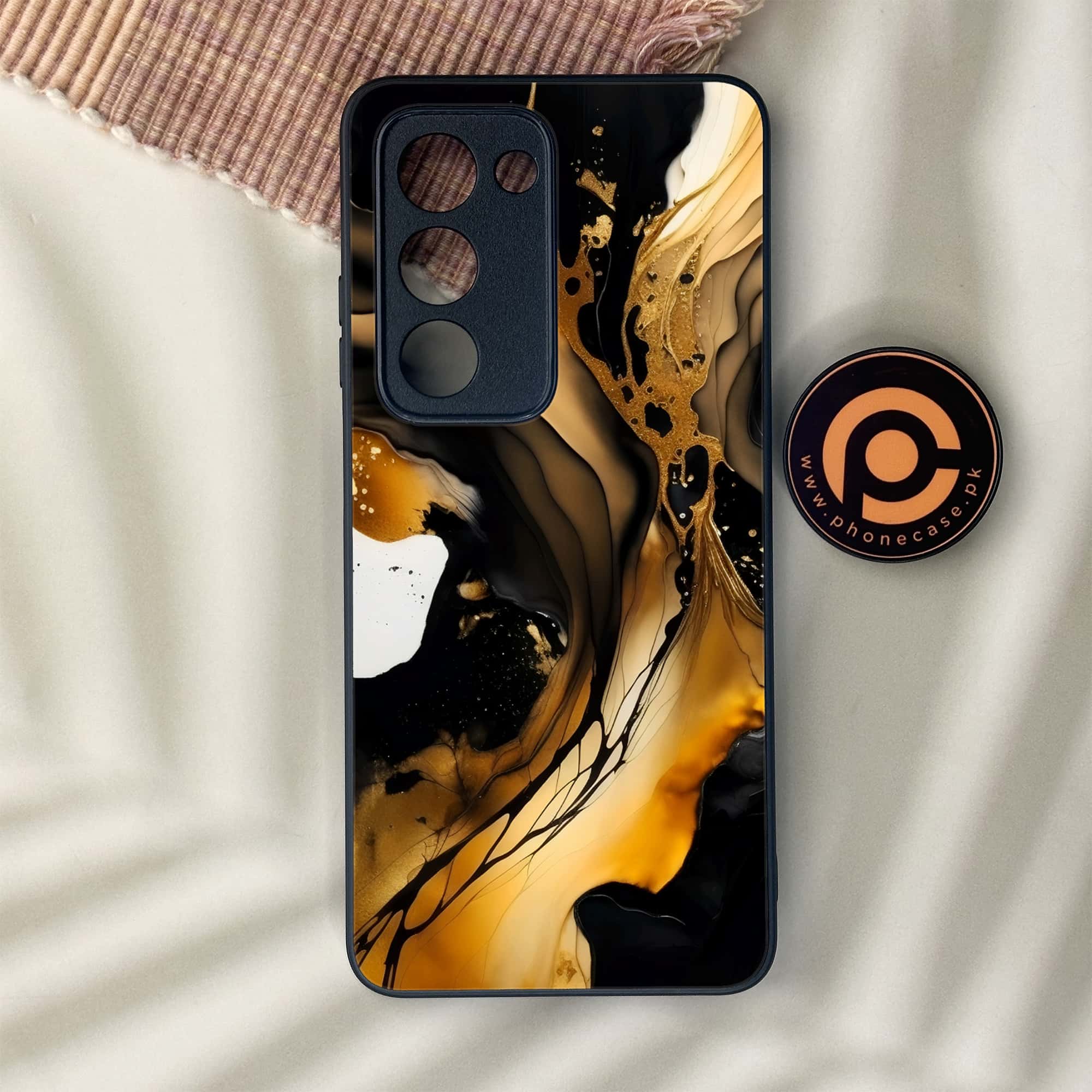 Oppo A5 2025 - Liquid Marble 2.0 Series - Premium Metal Printed soft Bumper shock Proof Case