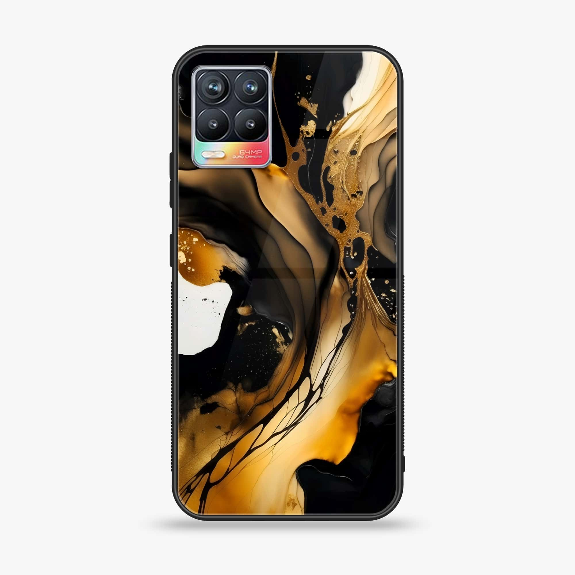 Realme 8 Pro - Liquid Marble 2.0 Series - Premium Printed Glass soft Bumper shock Proof Case