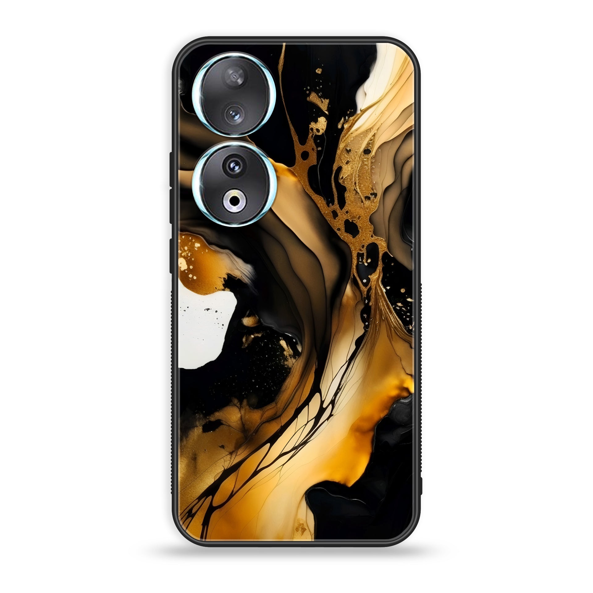 Huawei Honor 90 - Liquid Marble 2.0 Series - Premium Printed Glass soft Bumper shock Proof Case