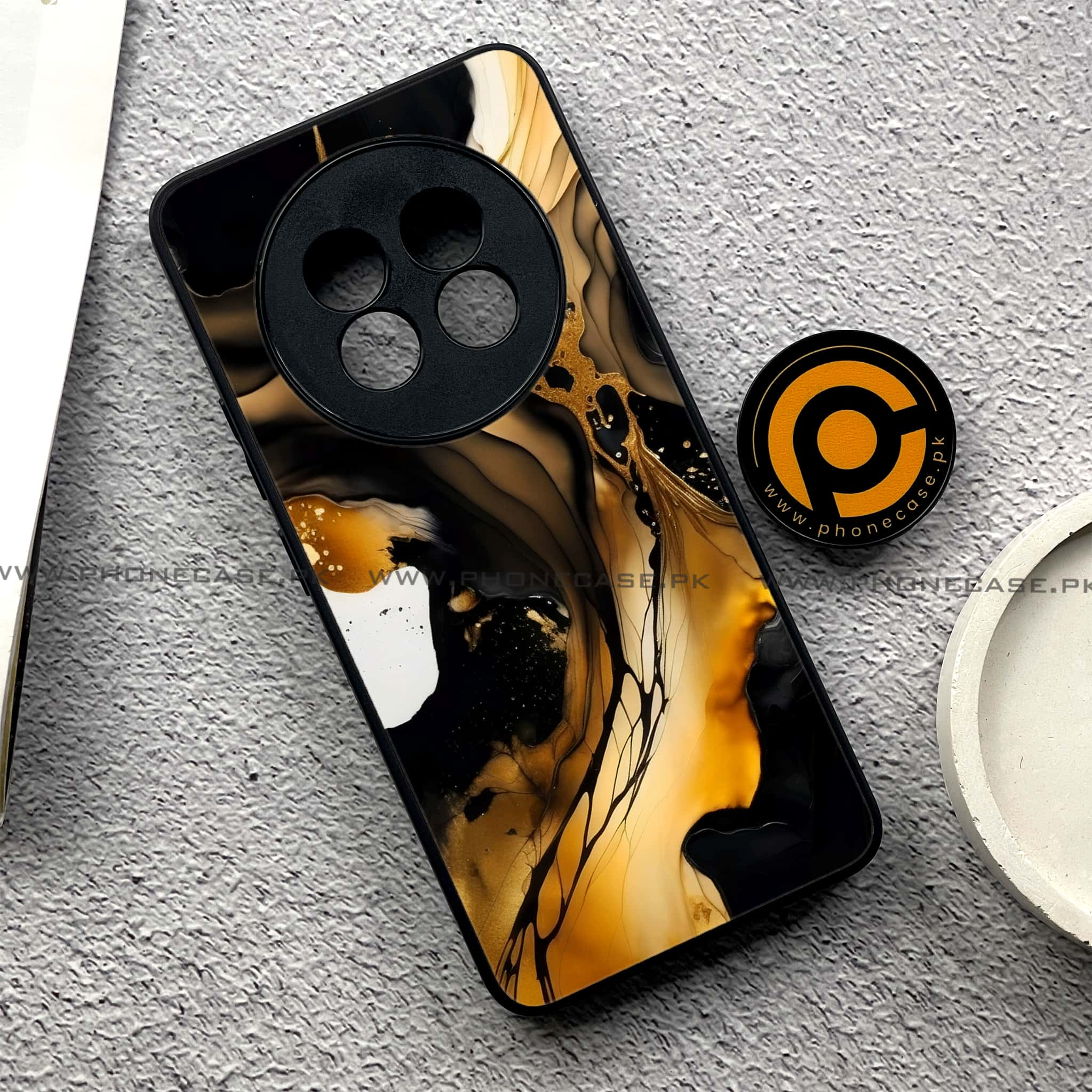 Realme 13 Plus - Liquid Marble 2.0 Series - Premium Printed Glass soft Bumper shock Proof Case