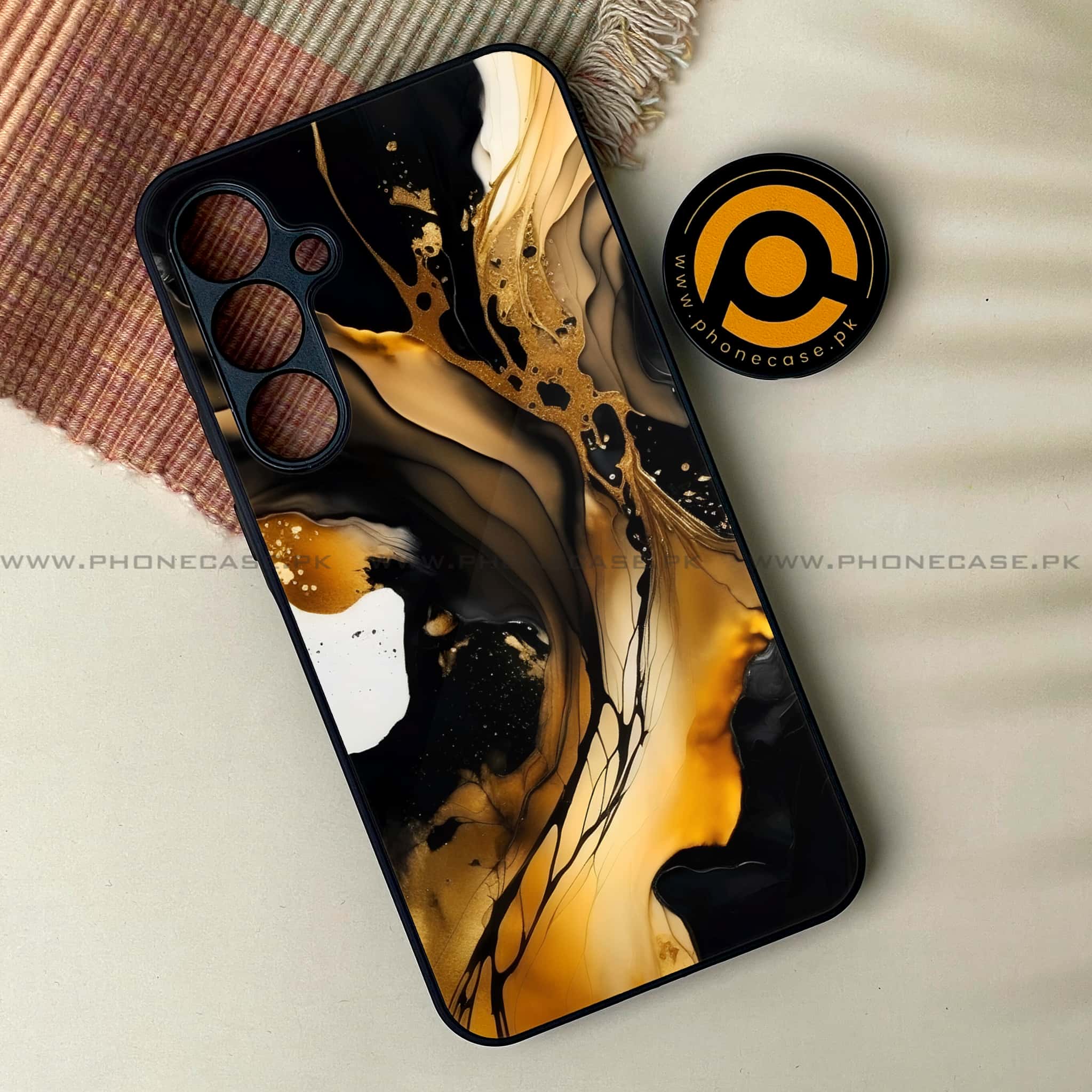 Samsung Galaxy A25 - Liquid Marble 2.0 Series - Premium Printed Glass soft Bumper shock Proof Case